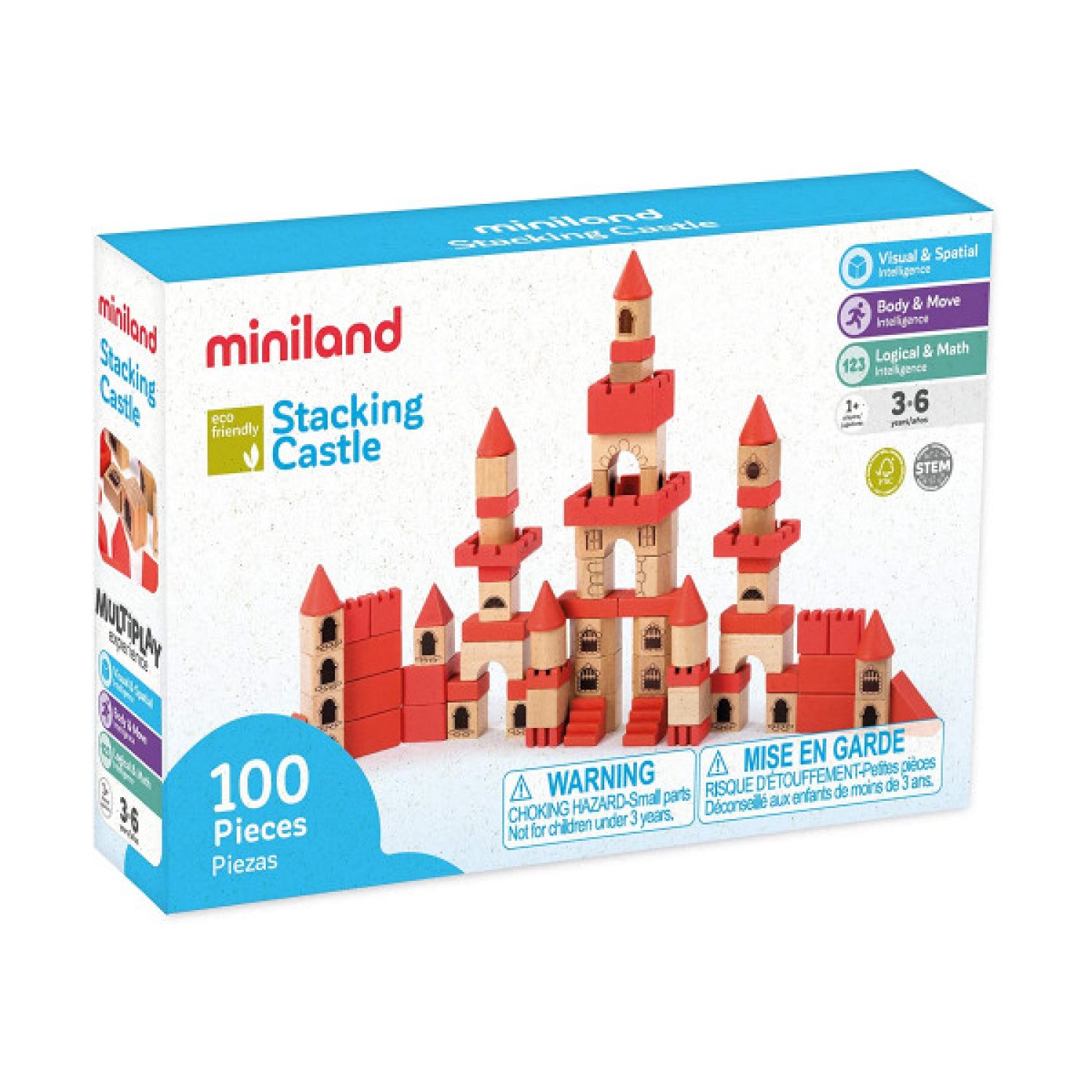 Miniland · Castillo Apilable · Juego de Construcción Educativo
