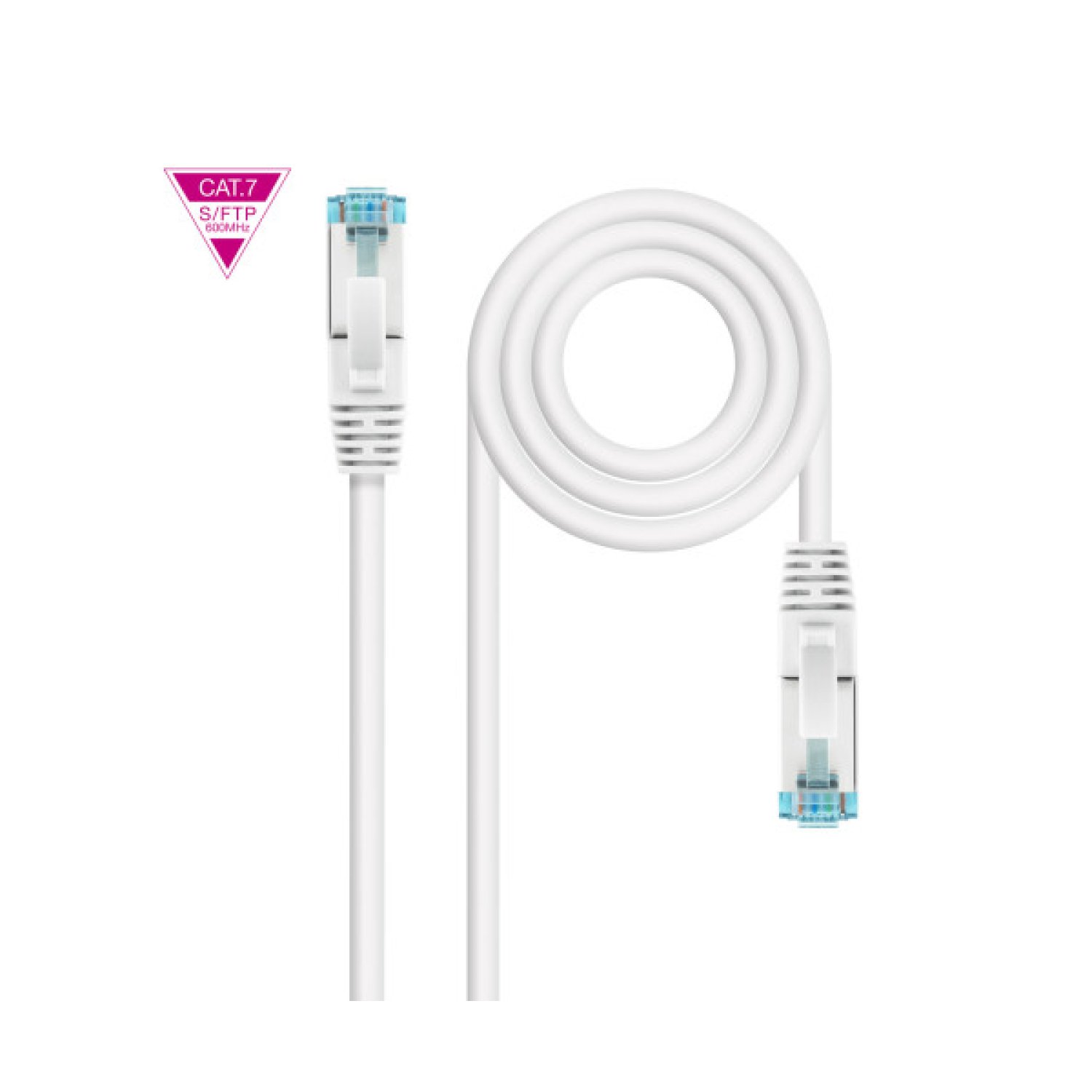 Nanocable Cable de Red Cat.7 600MHZ LSZH SFTP PIMF AWG26, Blanco, 2 m