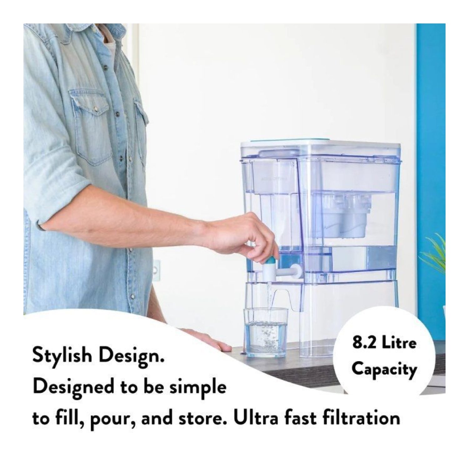 Aqua Optima WD1001 · Depósito de Agua Filtrada · 8,2L · Incluye 6 Filtros