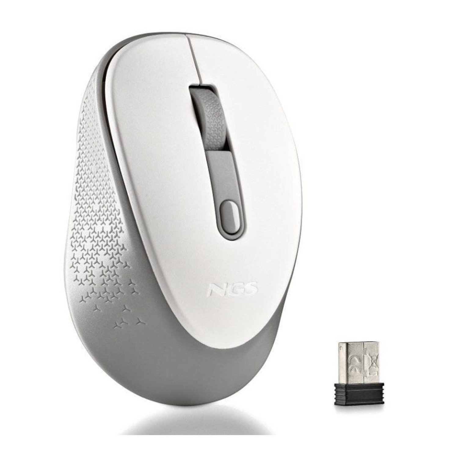 Ratón Inalámbrico NGS Dew White/ Hasta 1600 DPI/ Blanco