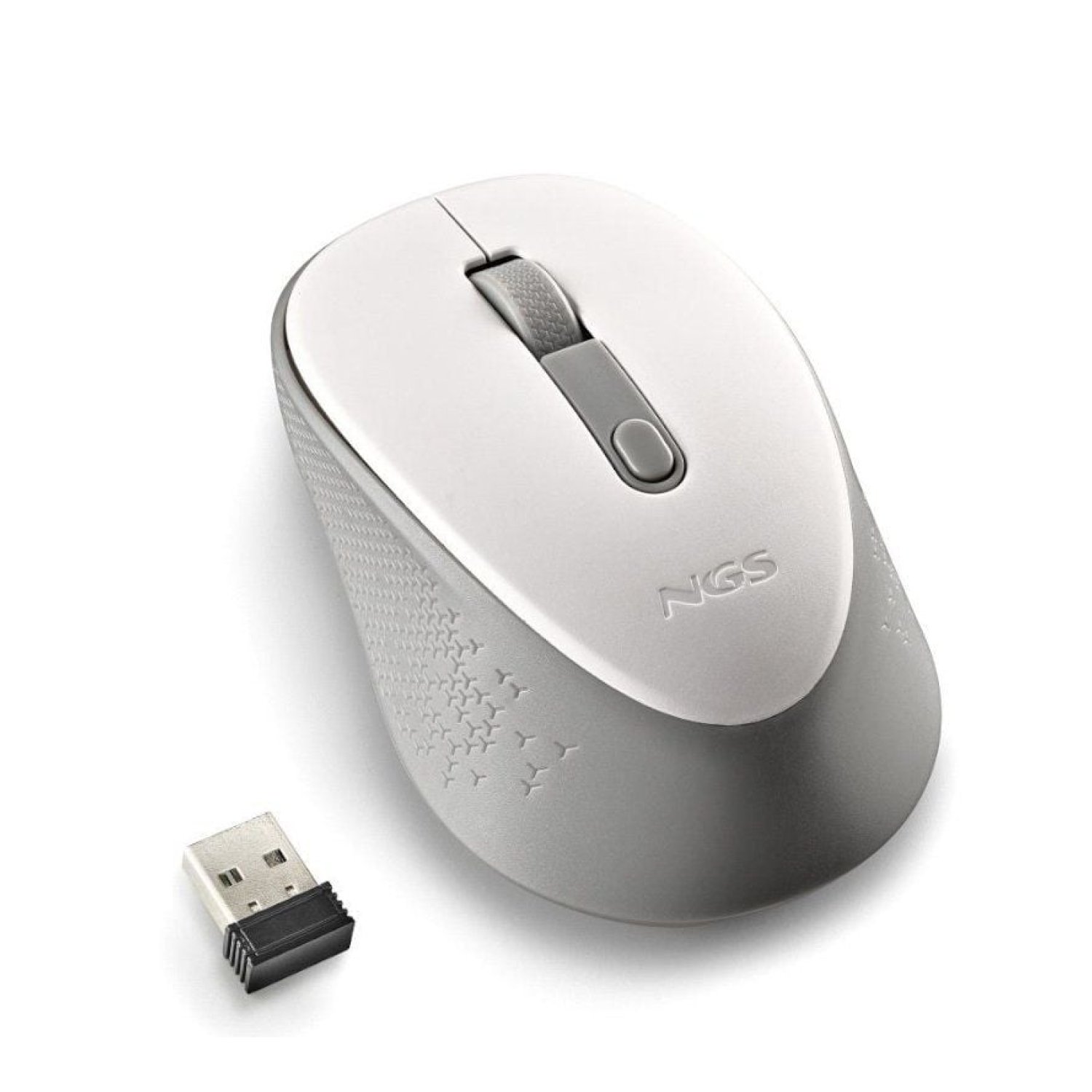 Ratón Inalámbrico NGS Dew White/ Hasta 1600 DPI/ Blanco