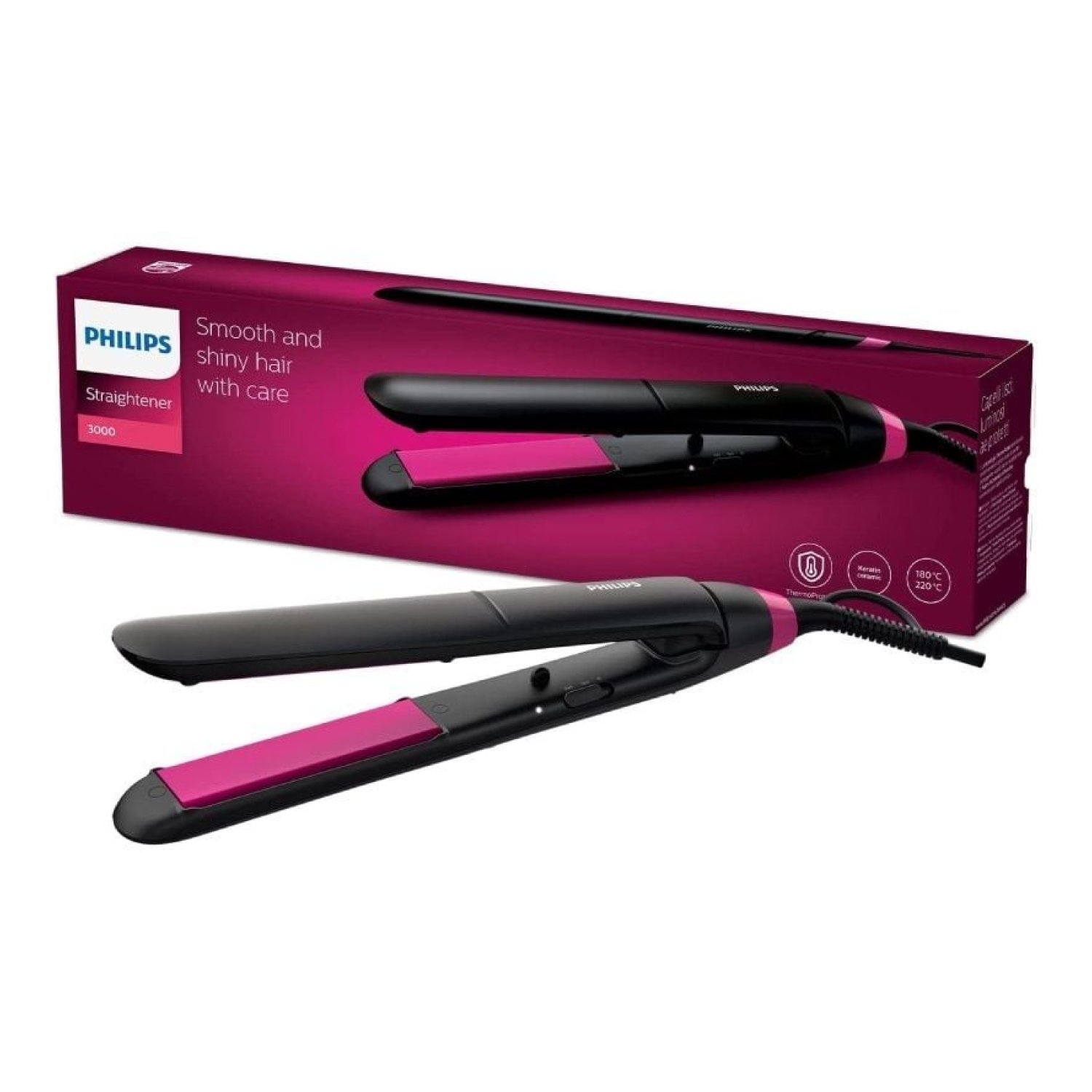 Plancha para el Pelo Philips StraightCare Essential BHS375 ThermoProtect/ Negra