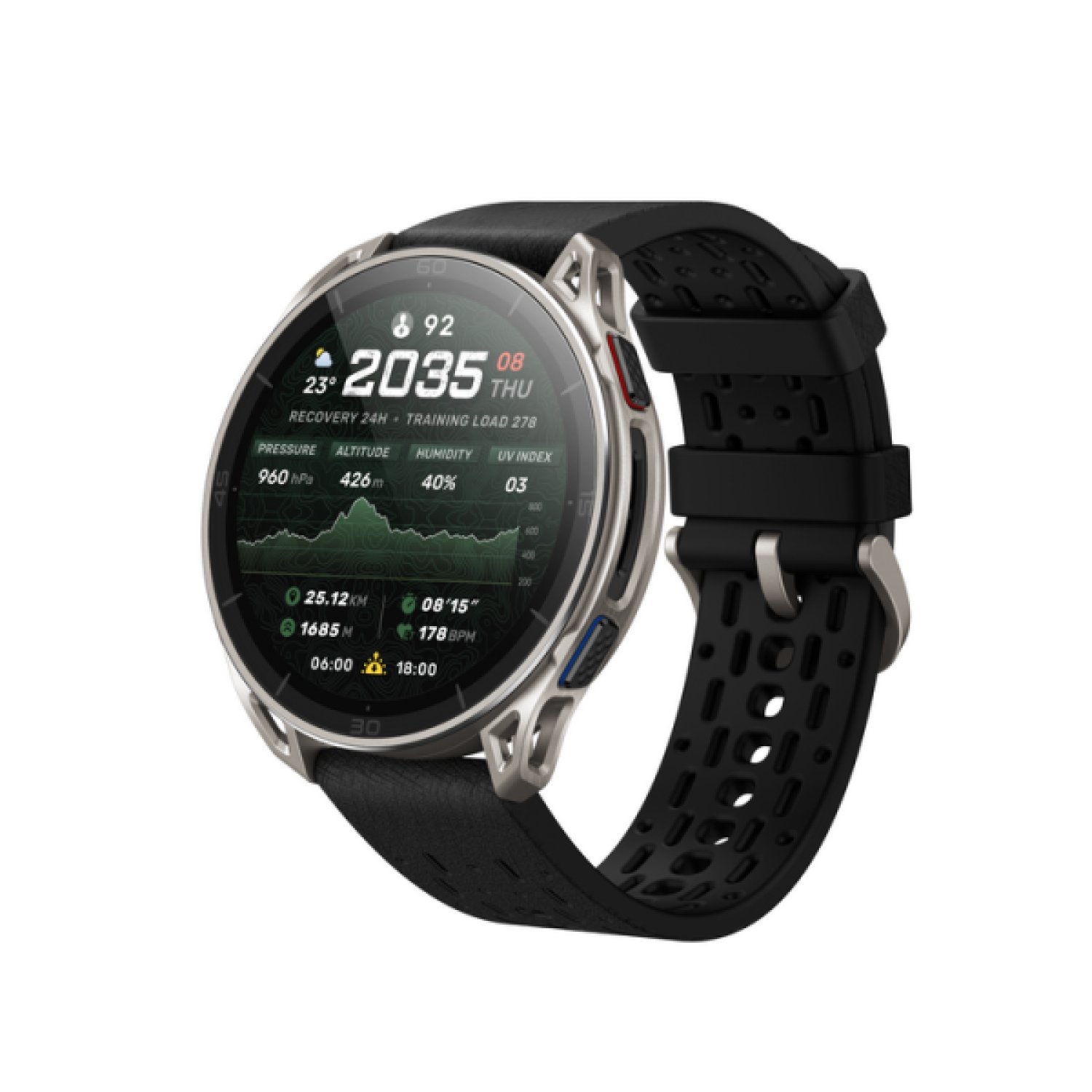 Amazfit Cheetah 2 Ultra 3,81 cm (1.5") AMOLED Digital 480 x 480 Pixeles Pantalla táctil Titanio Wifi GPS (satélite)