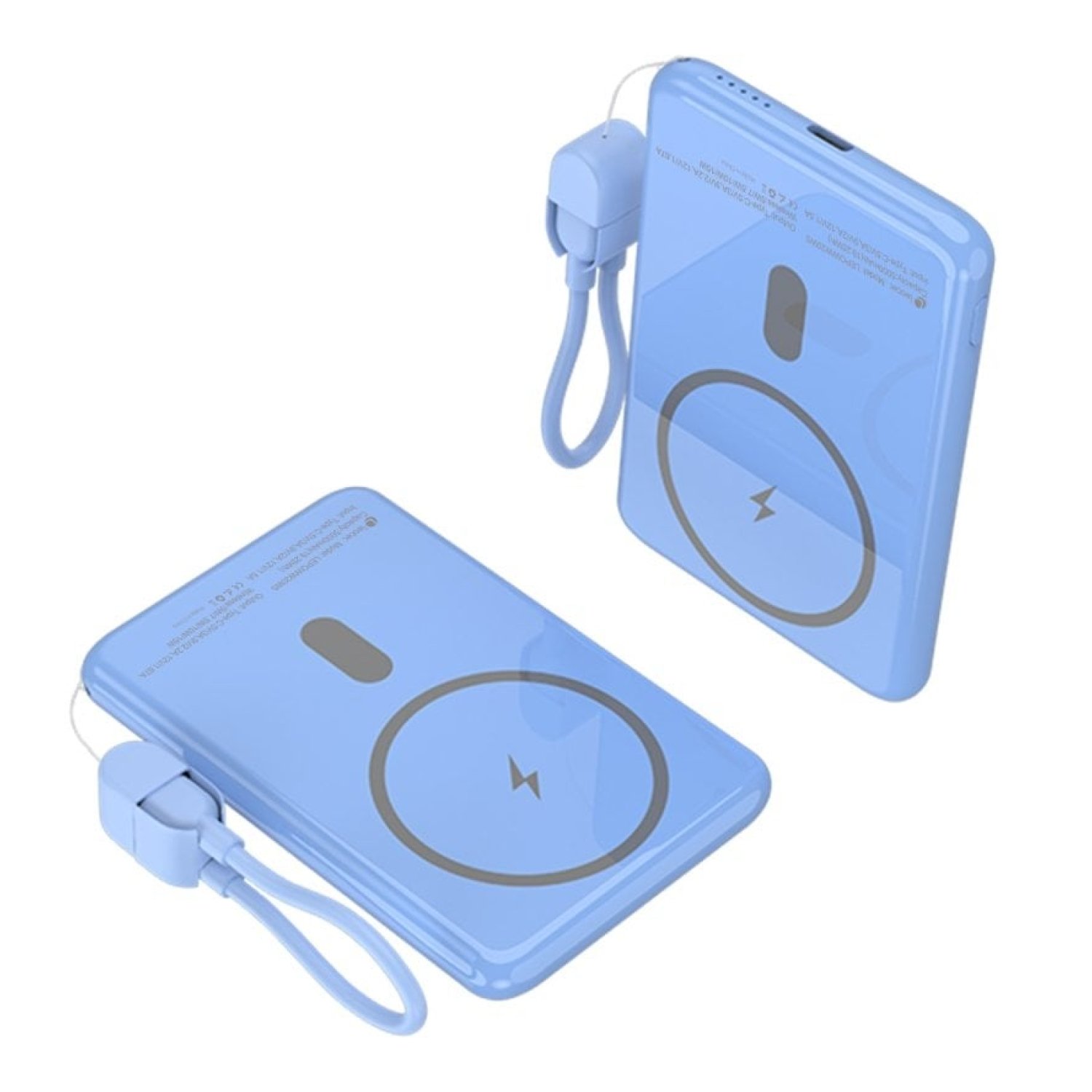 Powerbank 5000mAh Leotec LEPOWW20W5B/ 20W/ Wireless/ Azul/ Incluye Cable USB Tipo-C