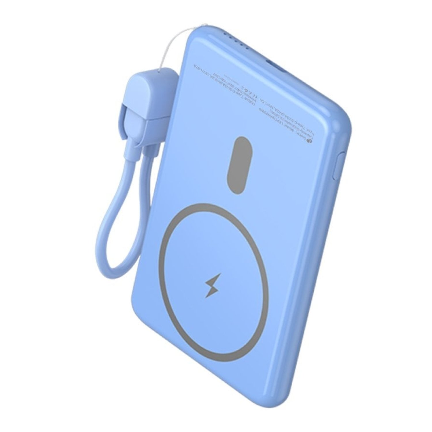 Powerbank 5000mAh Leotec LEPOWW20W5B/ 20W/ Wireless/ Azul/ Incluye Cable USB Tipo-C
