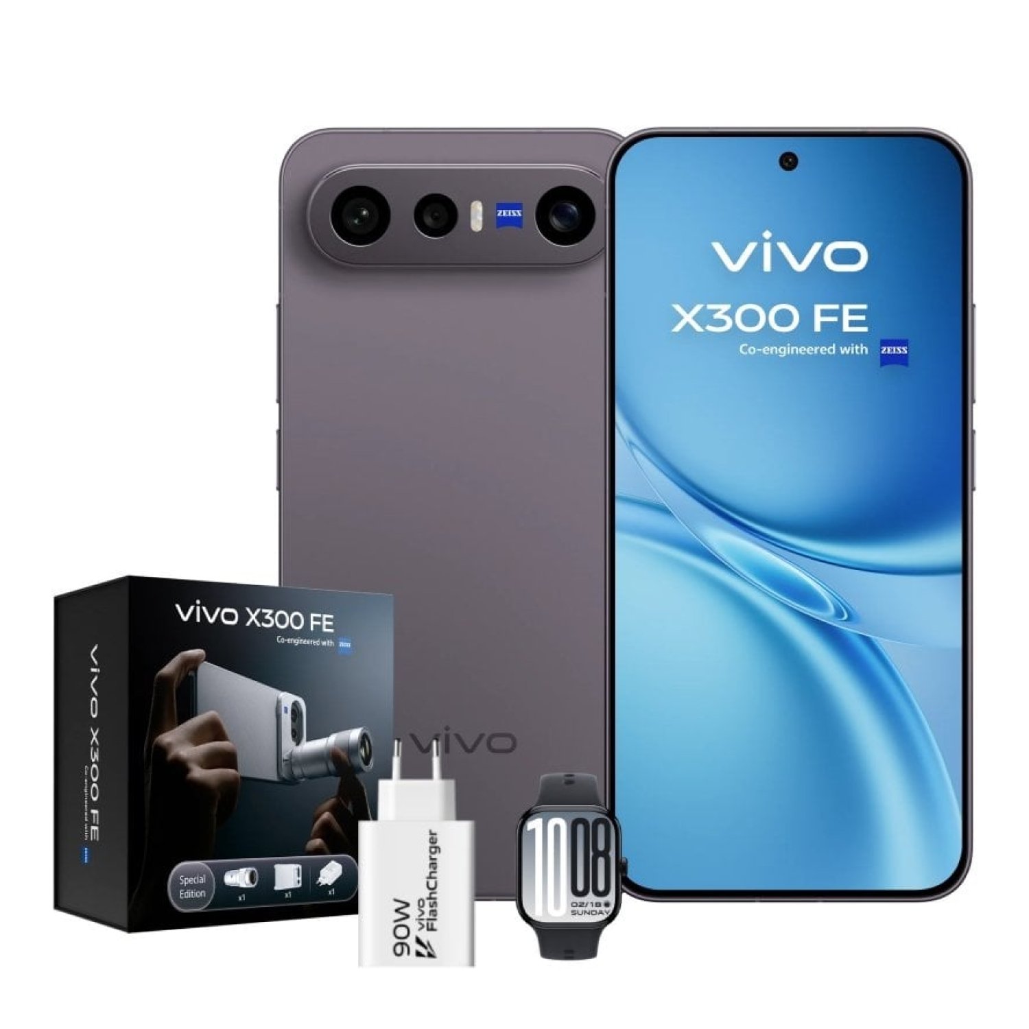 Vivo X300 FE · 6,31" · 12GB RAM · 512GB · 5G · Negro + Reloj GT2