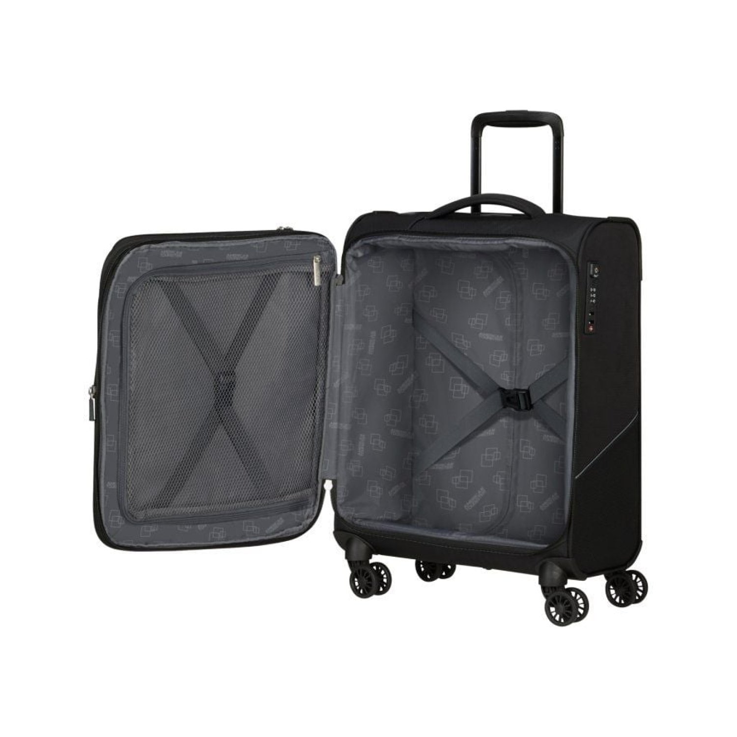Maleta de Cabina American Tourister SummerRide Spinner 55cm/ 55x40x23cm/ 4 Ruedas/ Negra