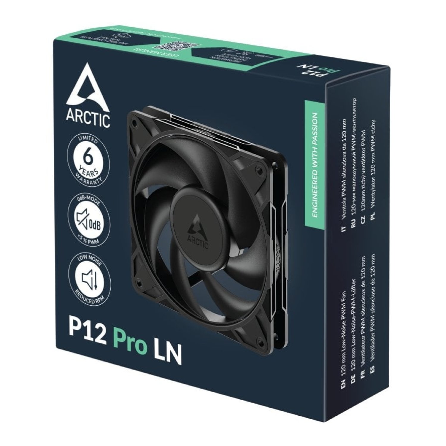 Ventilador Arctic P12 Pro LN/ 12cm/ Negro