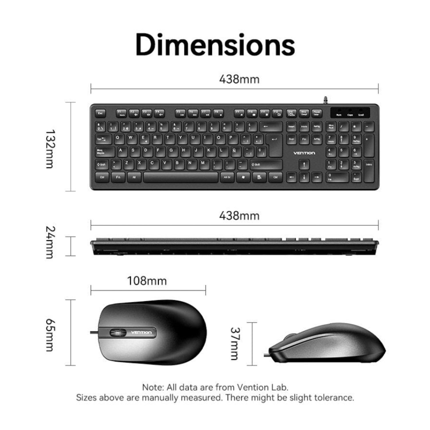 Vention · Combo Teclado y Ratón · Diseño Compacto · KTCB0-ES