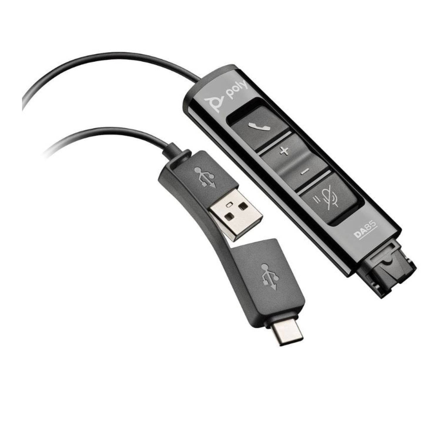 Poly DA85 · Adaptador QD a USB-C · Macho a Macho