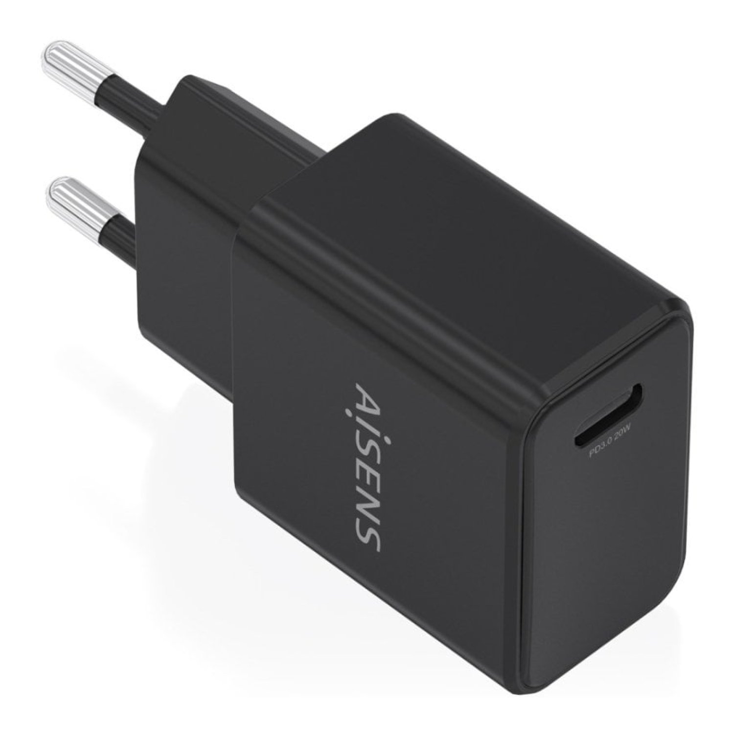 Cargador de Pared GaN Aisens A110-1024/ 1xUSB Tipo-C/ 20W/ Negro