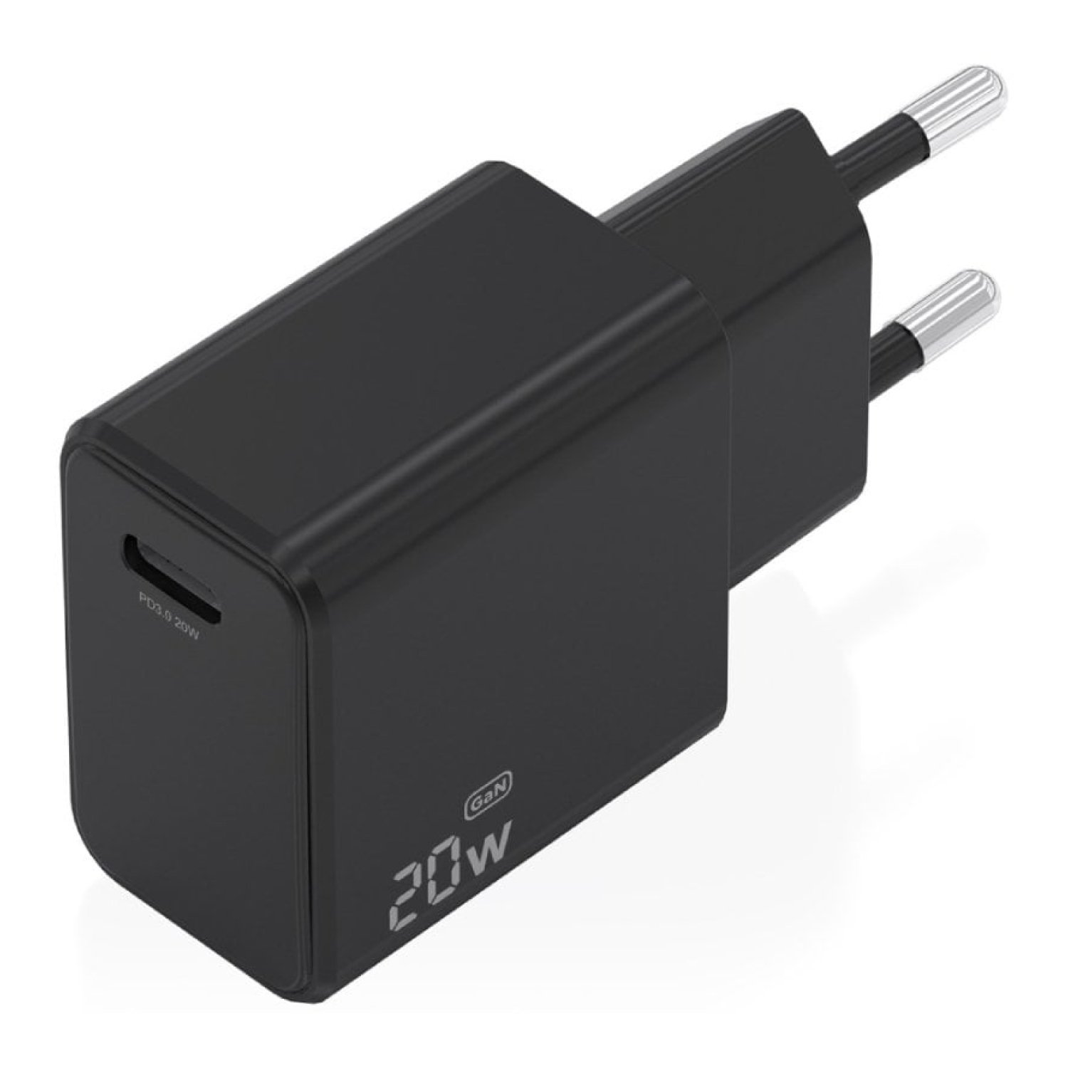 Cargador de Pared GaN Aisens A110-1024/ 1xUSB Tipo-C/ 20W/ Negro