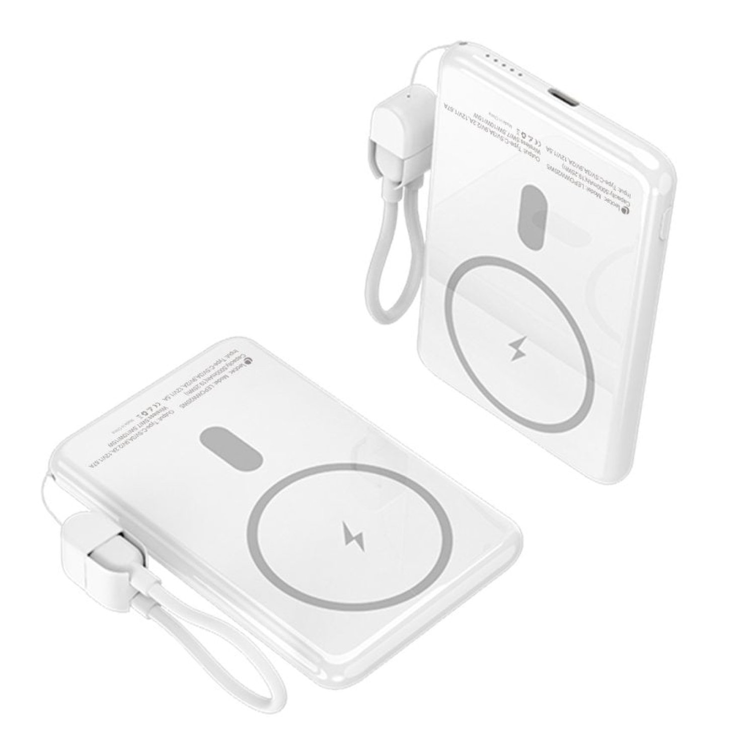 Powerbank 5000mAh Leotec LEPOWW20W5W/ 20W/ Wireless/ Blanca/ Incluye Cable USB Tipo-C