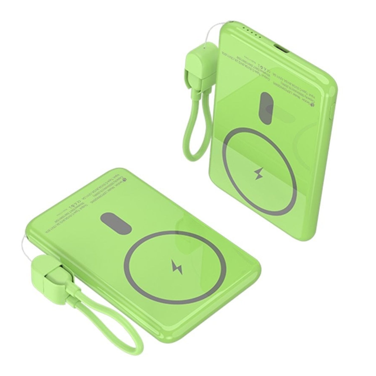 Powerbank 5000mAh Leotec LEPOWW20W5G/ 20W/ Wireless/ Verde/ Incluye Cable USB Tipo-C