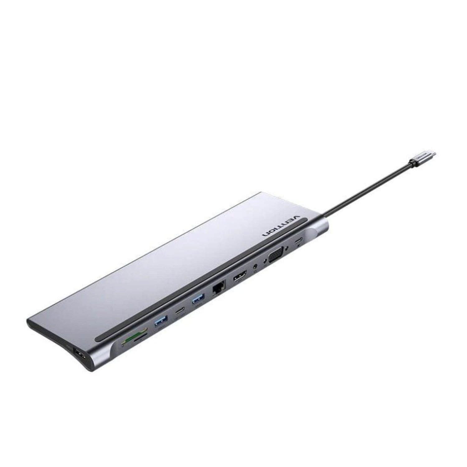 Docking USB Tipo-C Vention THTHC/ 1xHDMI/ 1xVGA/ 3xUSB/ 1xUSB Tipo-C/ 1xUSB Tipo-C PD/ 1xRJ45/ 1xLector Tarjetas SD y MicroSD/ Jack 3.5/ Gris