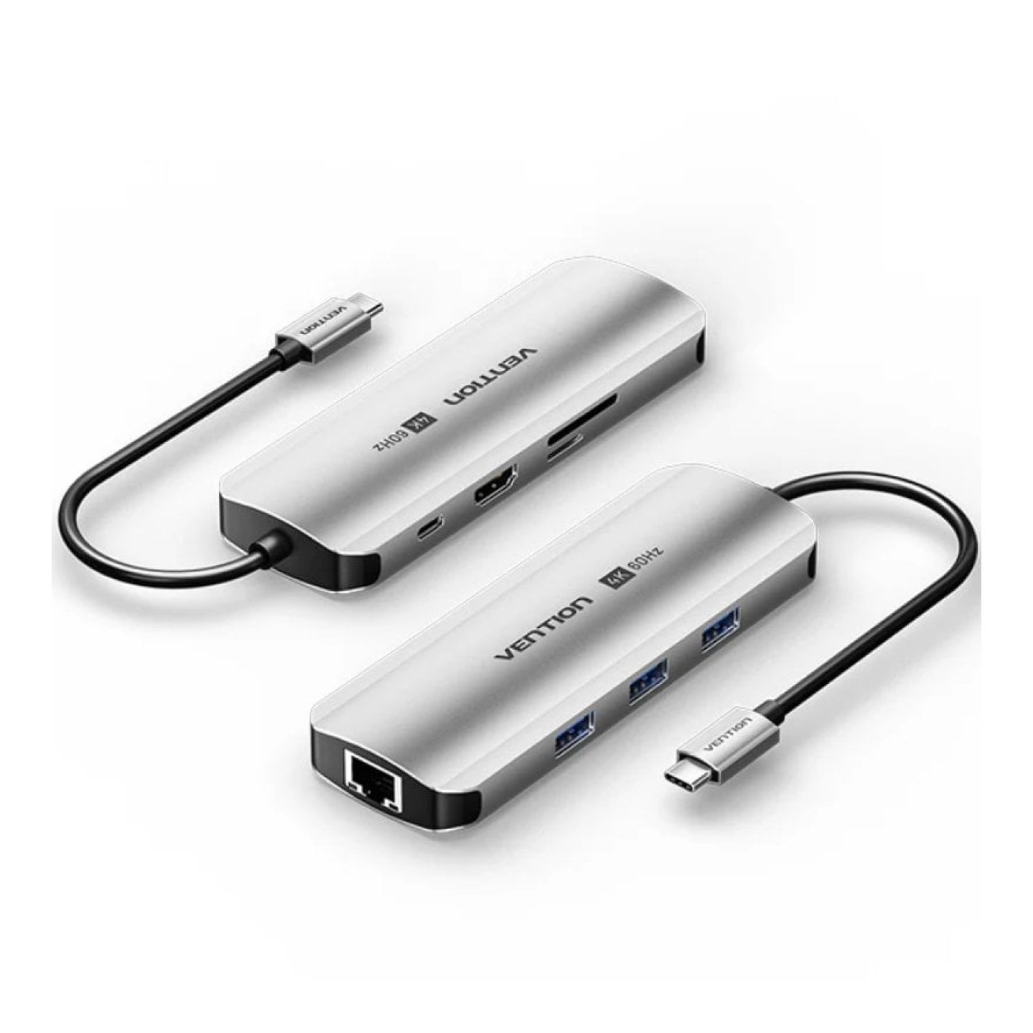 Docking USB Tipo-C Vention TQKHB/ 1xHDMI 4K/ 3xUSB/ 1xUSB Tipo-C PD/ 1xRJ45/ 1xLector de Tarjetas/ Gris