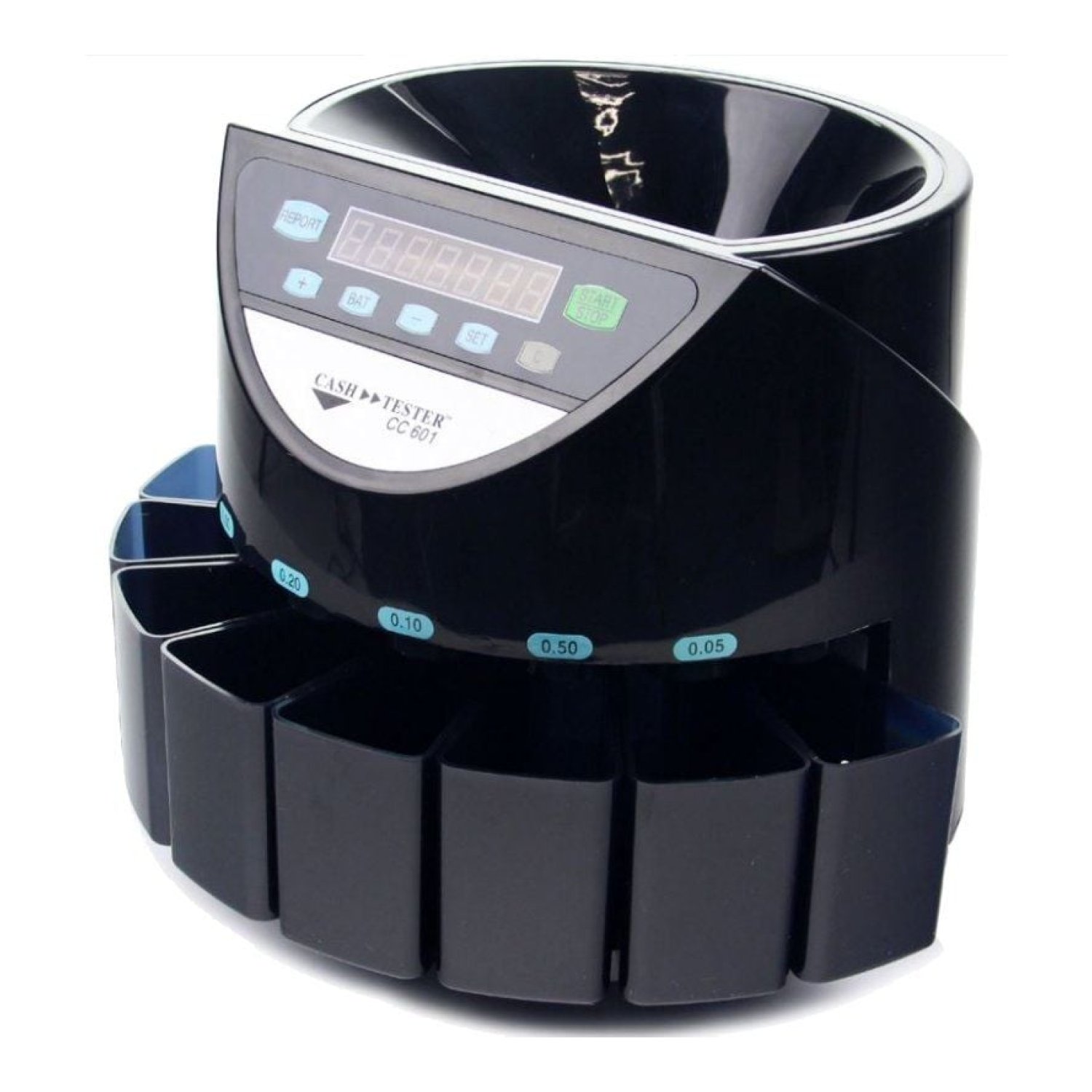 Cash Tester · Contadora de Monedas CC 601 · Automática · Detección Rápida
