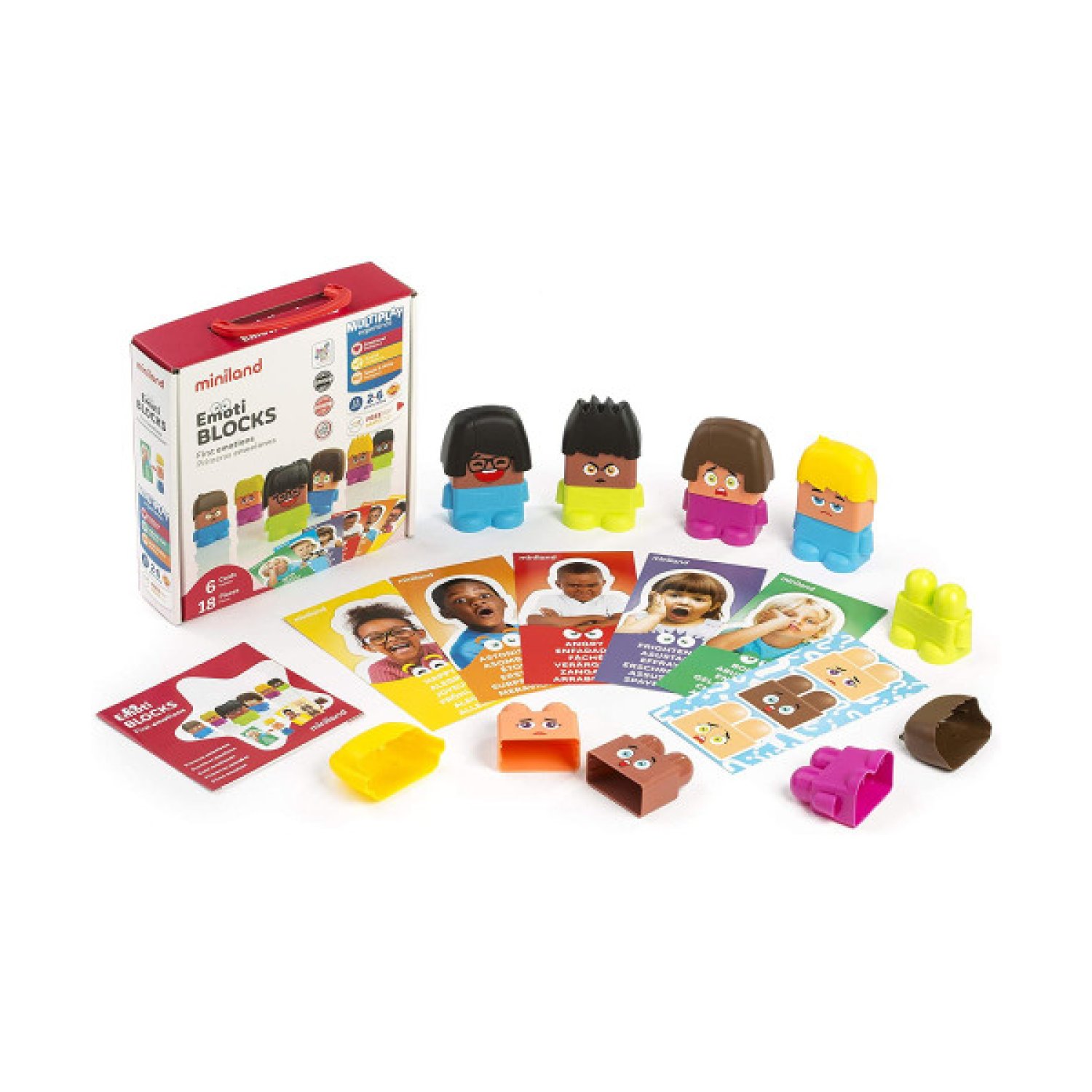 Miniland Emotiblocks · Juego de Bloques Educativo · 6 Personajes