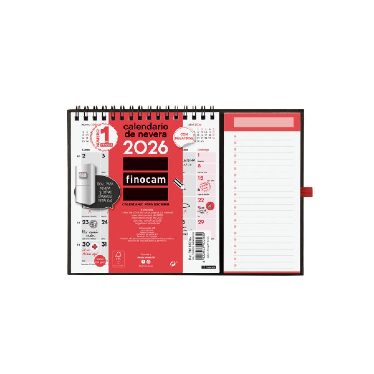 Finocam Calendario 2026 · Imán · 140x150mm · Escribir · Neutral