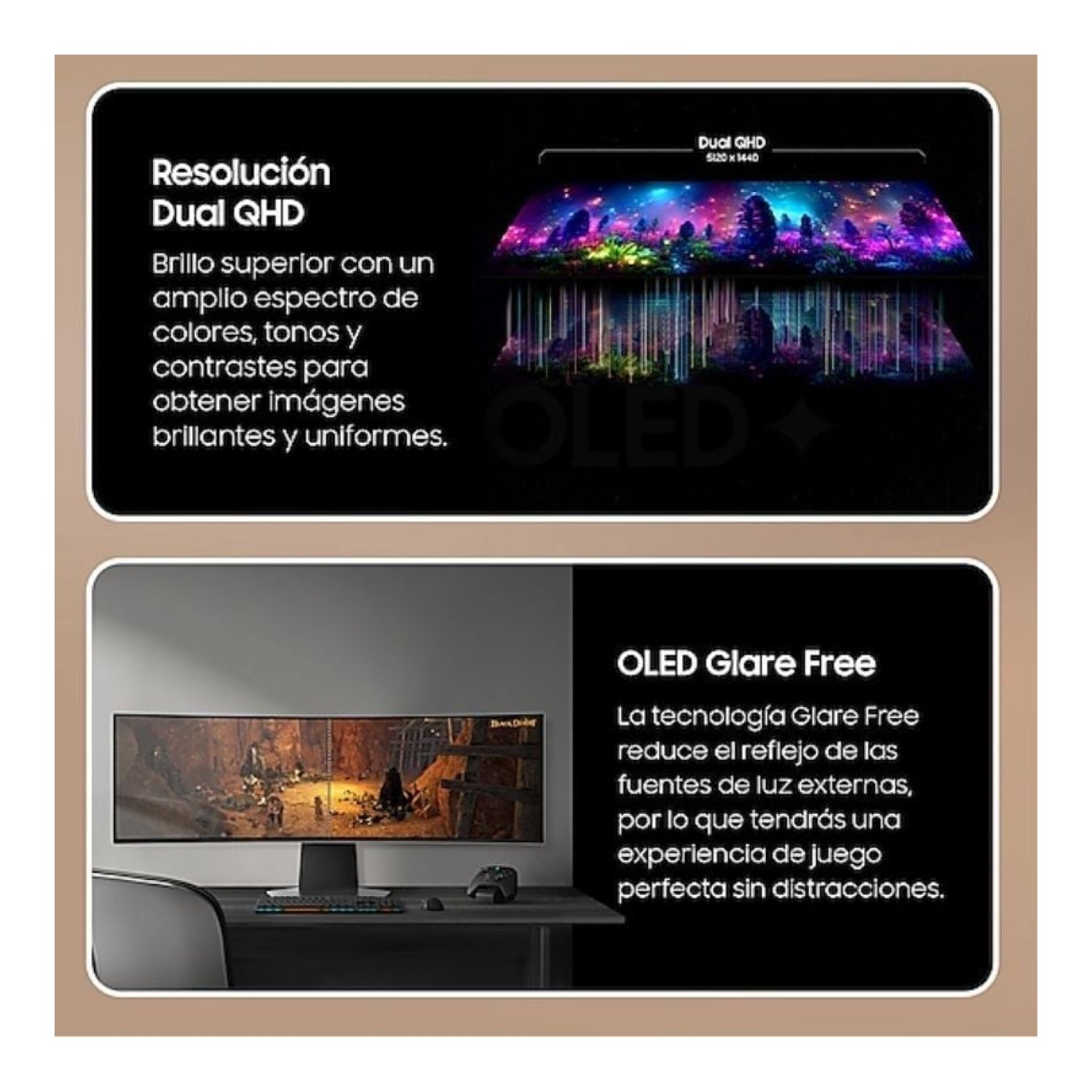 Samsung Odyssey OLED G9 · 49" Ultrapanorámico Curvo · Dual QHD · 240Hz · 0,03ms · Regulable altura
