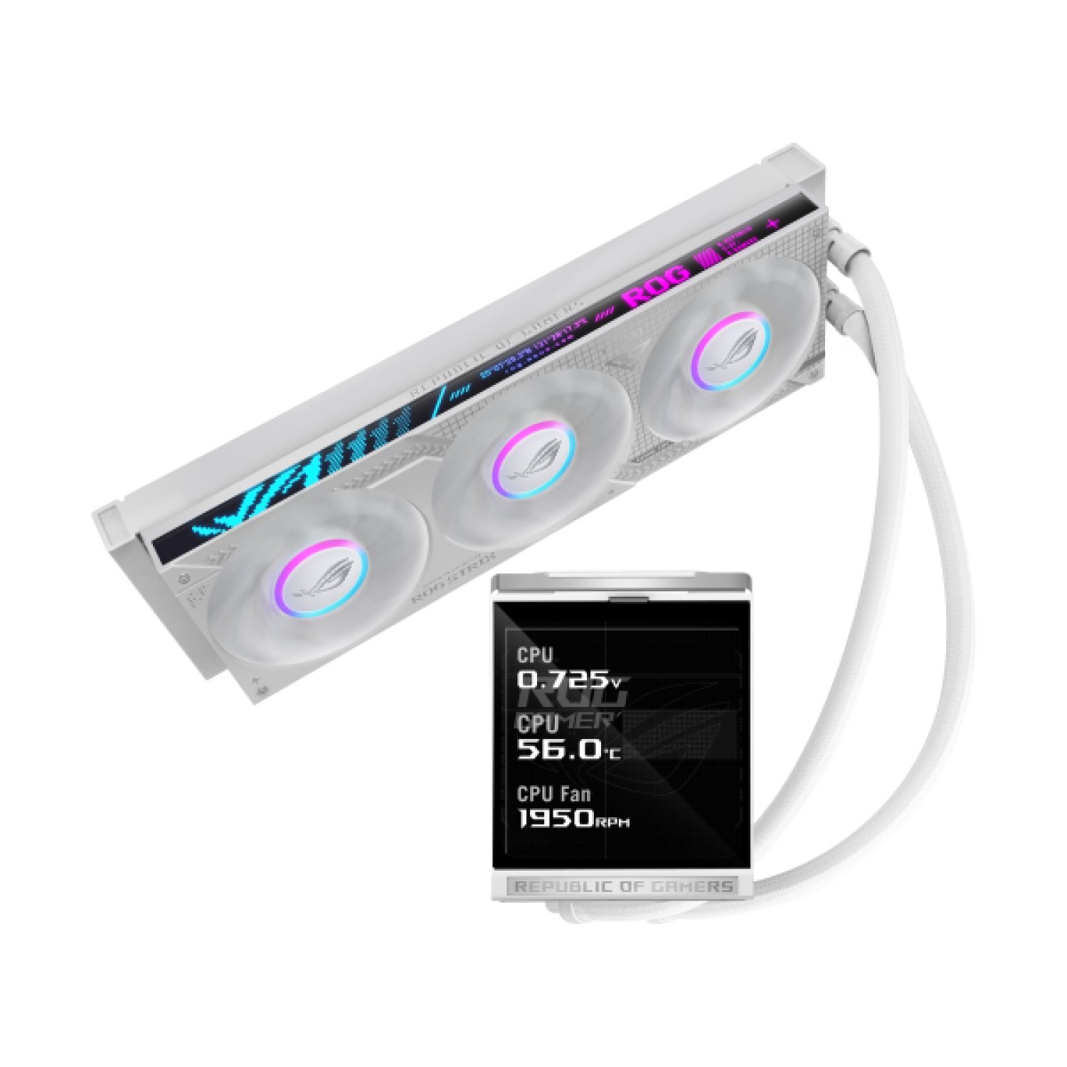 ASUS ROG Strix LC IV 360 ARGB LCD White Edition Procesador Kit de refrigeración líquida 12 cm Blanco