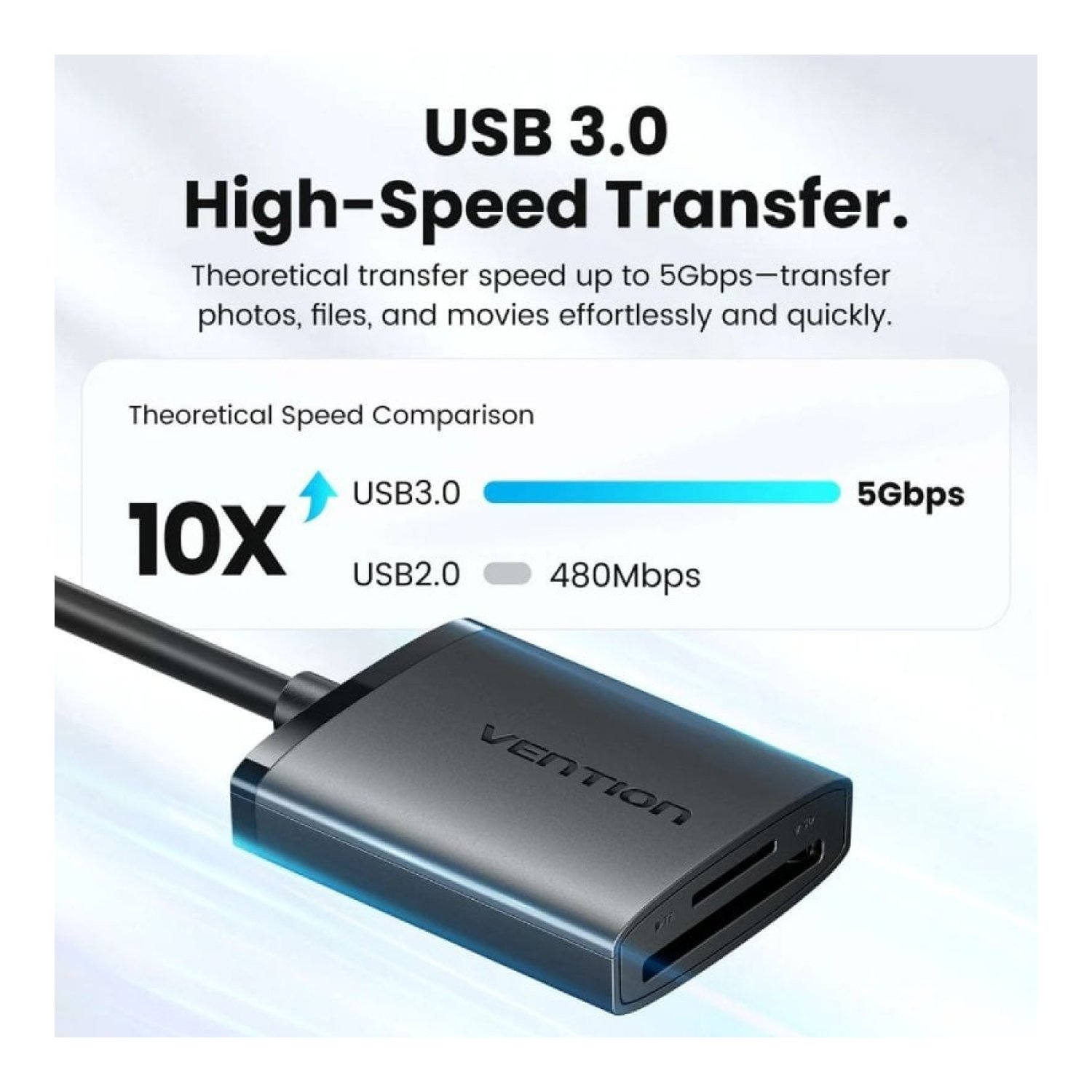 Lector de Tarjetas Externo Vention CLPBB/ USB 3.0