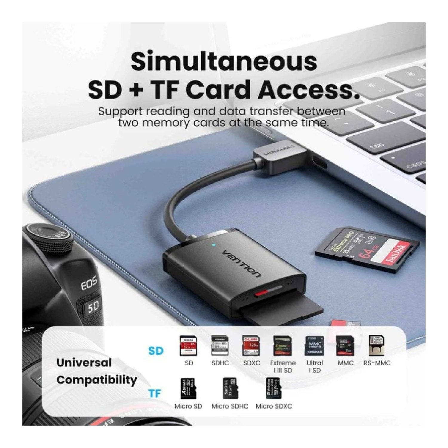 Lector de Tarjetas Externo Vention CLPBB/ USB 3.0
