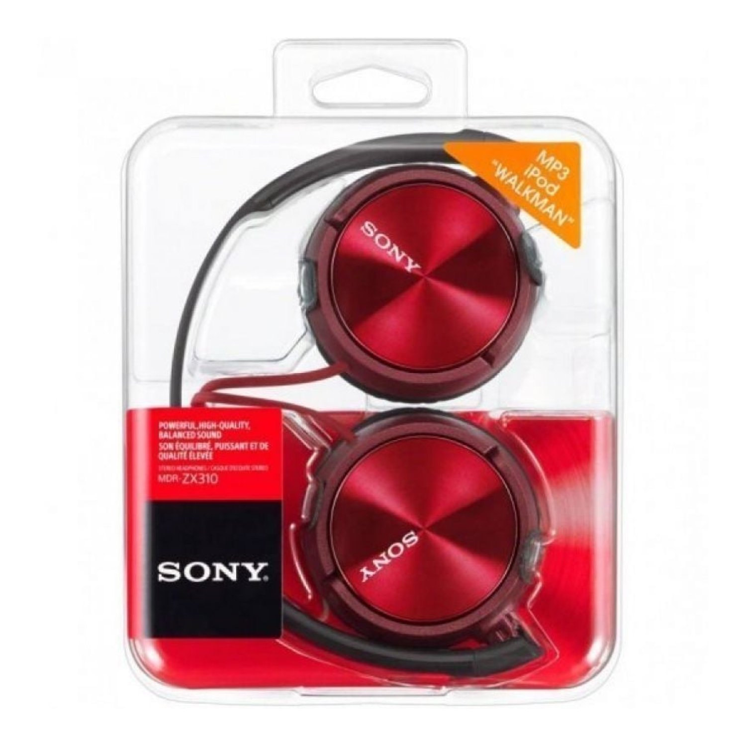 Auriculares Sony MDRZX310APR/ con Micrófono/ Jack 3.5/ Rojos
