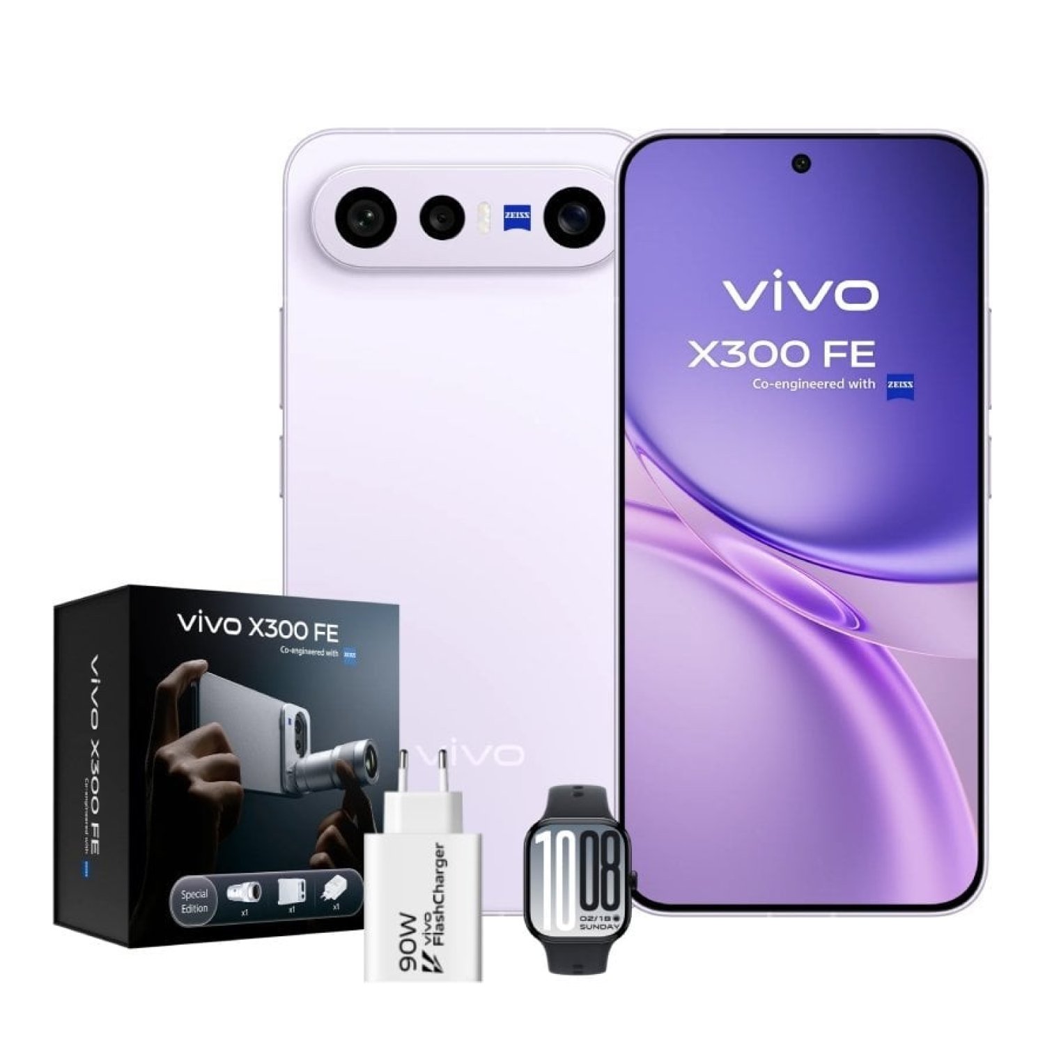 Vivo X300 FE · 6,31" · 5G · 12GB RAM · 512GB · Púrpura + Watch GT2