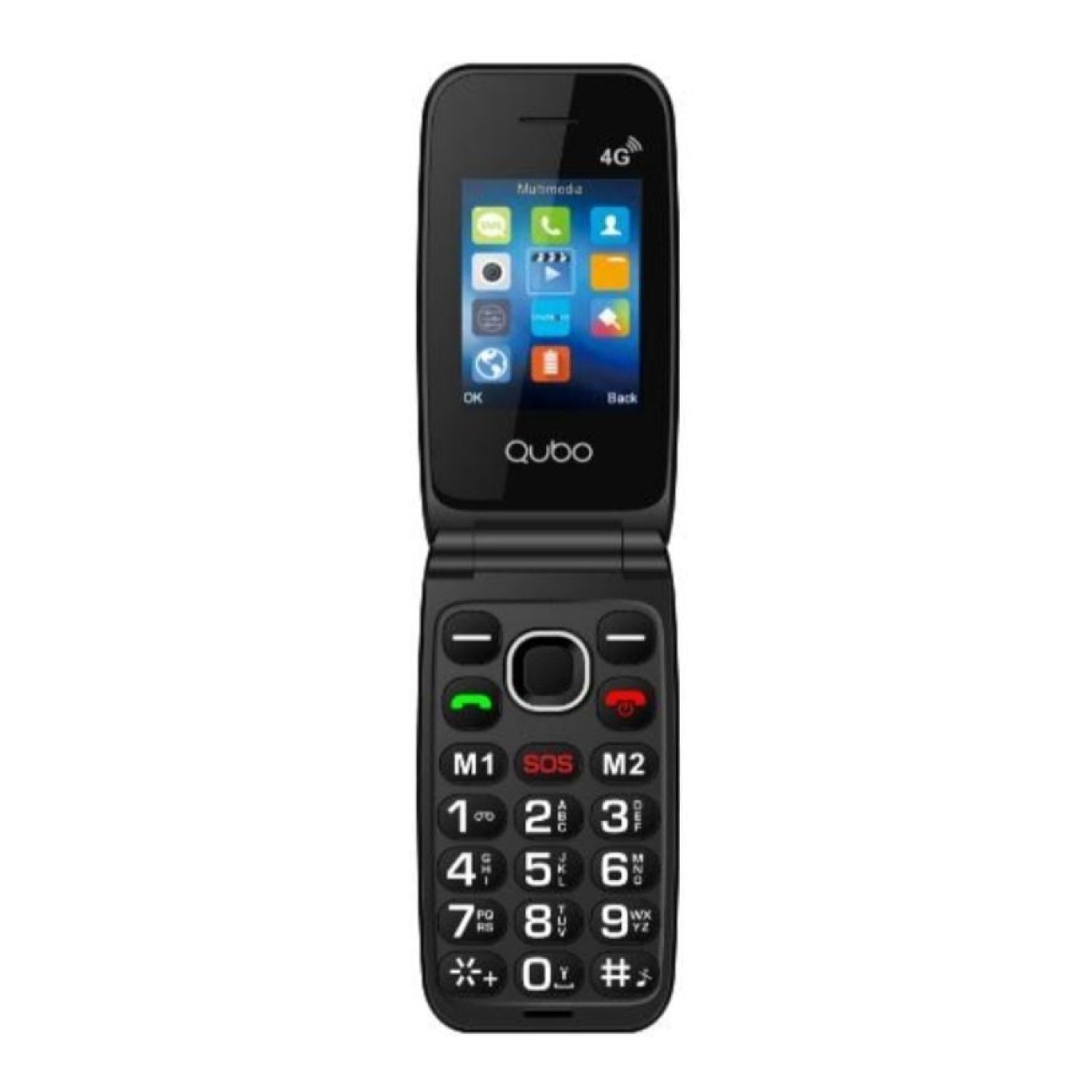 Teléfono Móvil Qubo NEO2 NW BK 4G para Personas Mayores/ Negro