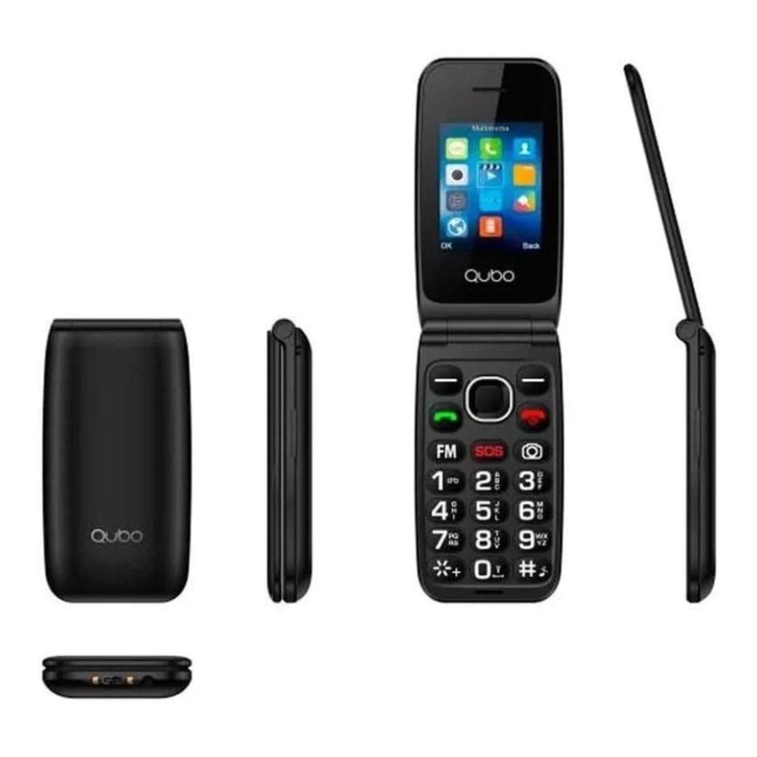 Teléfono Móvil Qubo NEO2 NW BK 4G para Personas Mayores/ Negro