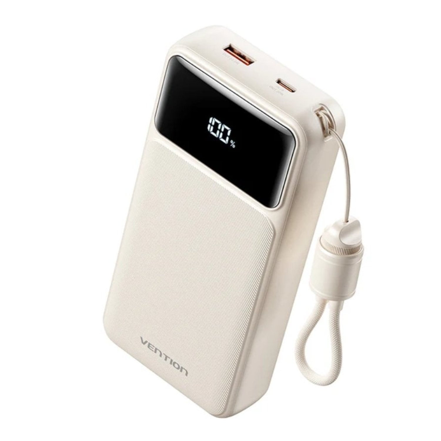 Powerbank 20000mAh Vention XGYW0-40-TY/ 22.5W/ Blanca/ Incluye Cable USB Tipo-C