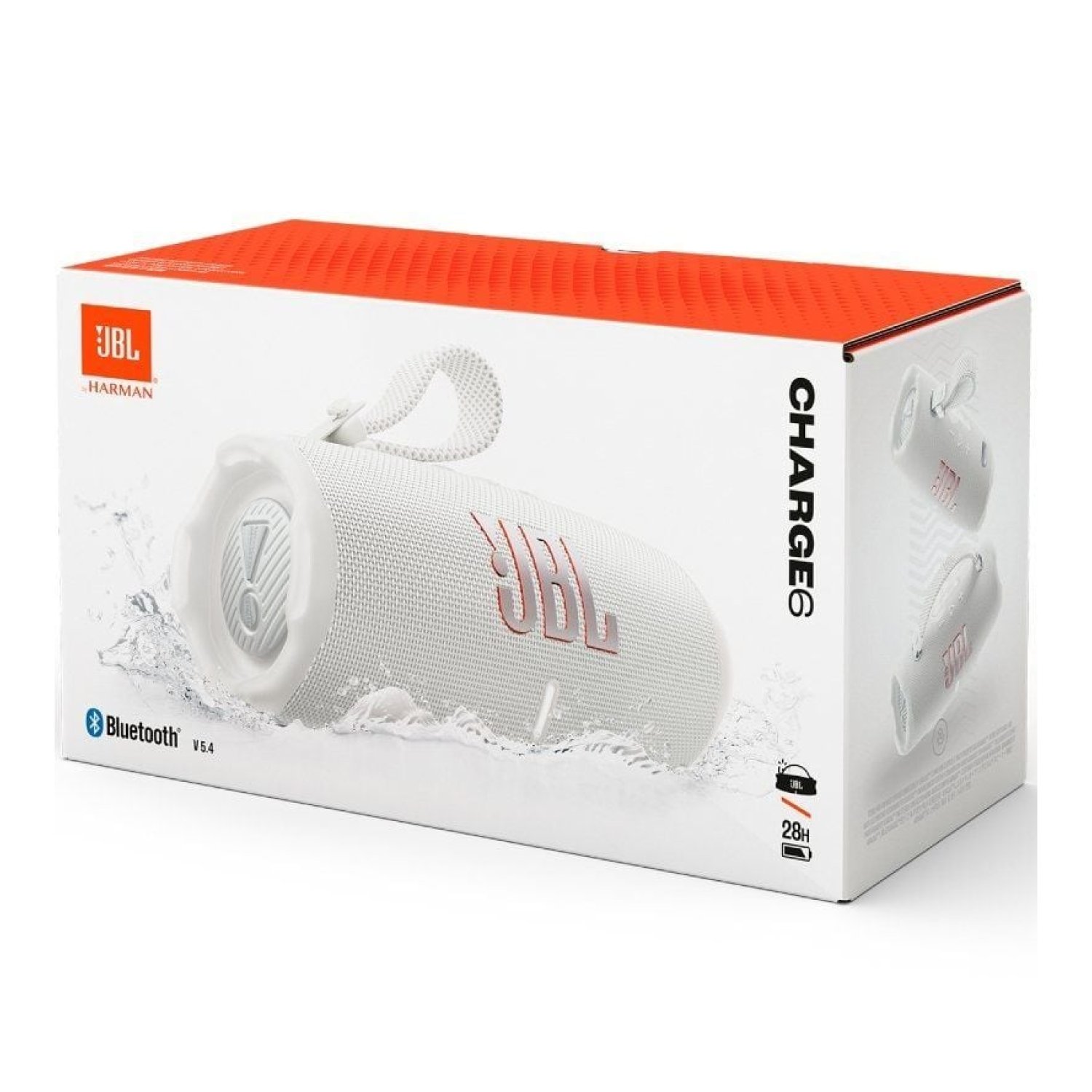 JBL Charge 6 · Altavoz Bluetooth · 45W · Blanco