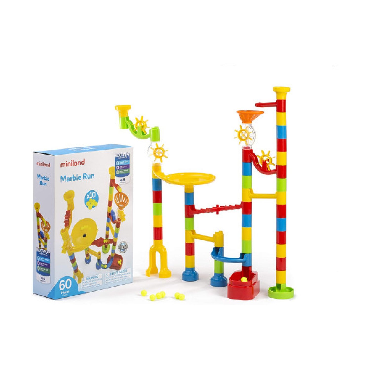 Miniland Marble Run · 60 Piezas · Juego de Construcción Educativo