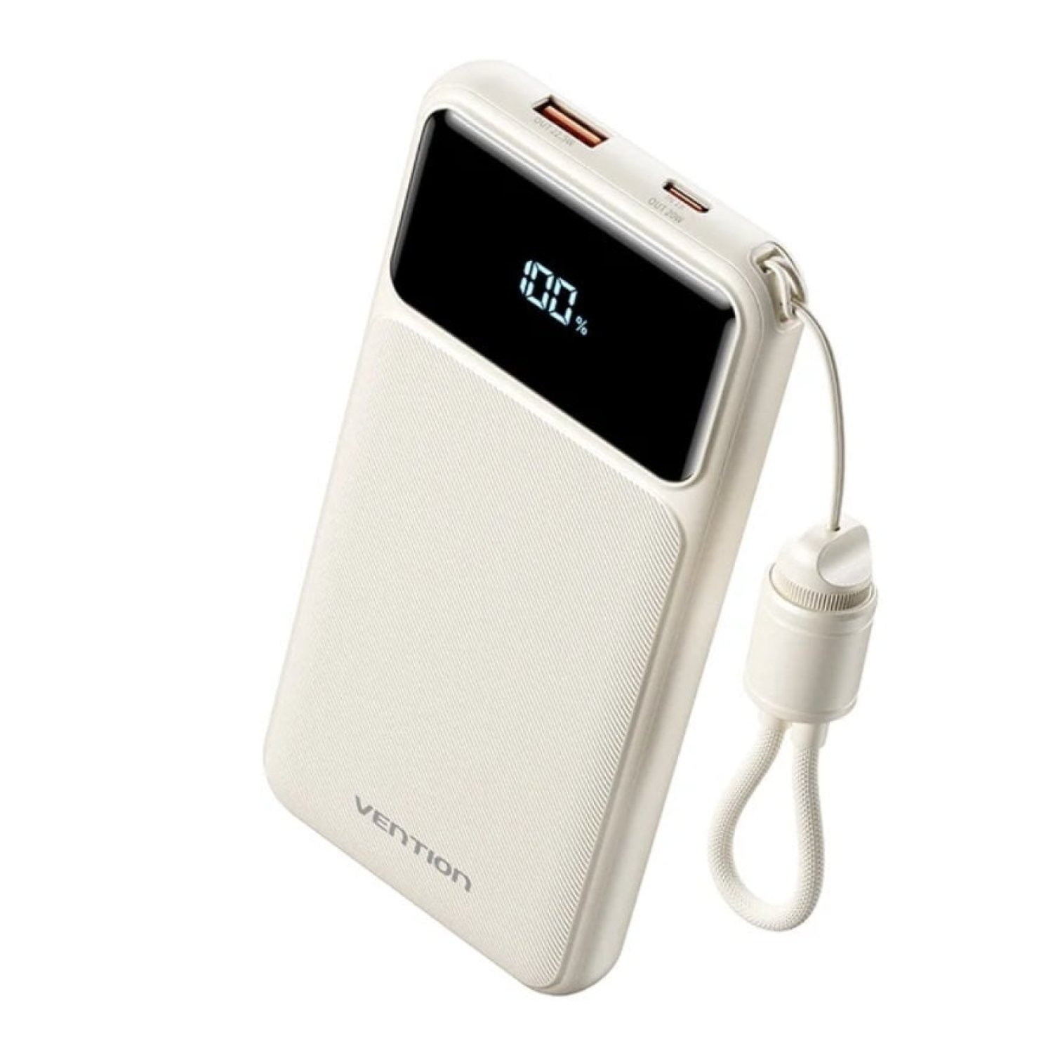 Powerbank 10000mAh Vention XGYW0-39-TY/ 22.5W/ Blanca/ Incluye Cable USB Tipo-C