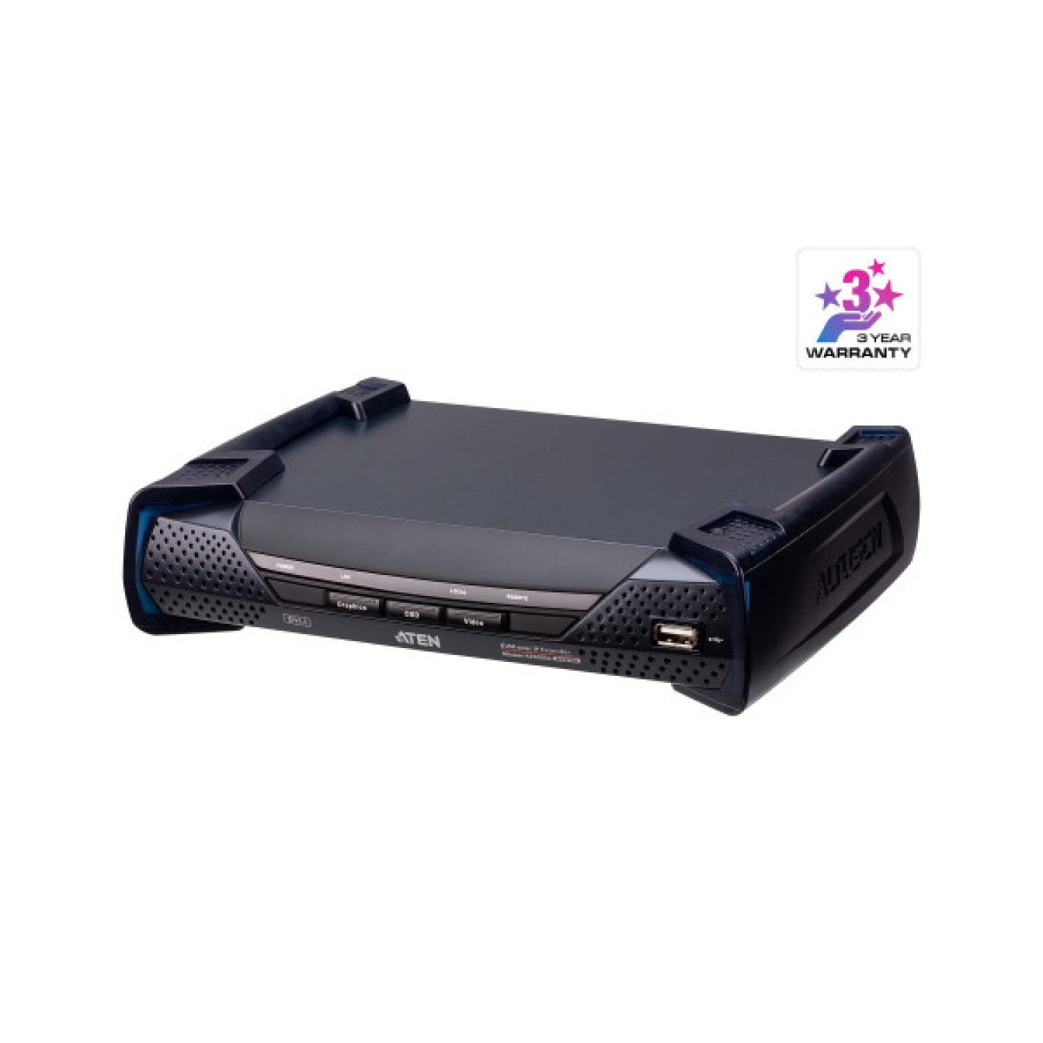ATEN · Receptor KVM por IP · DVI-I · USB · Single Display