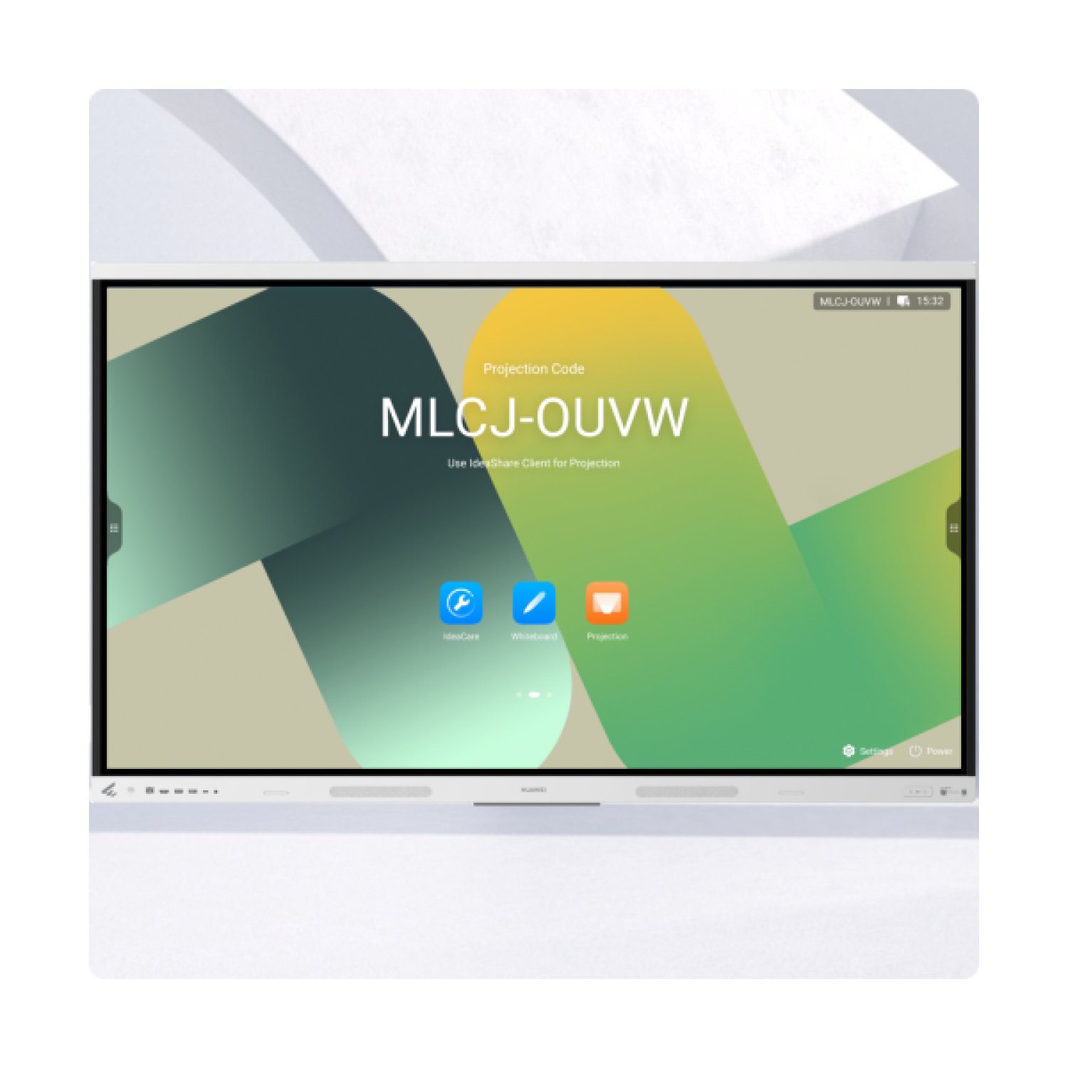 HUAWEI INTELLIGENT COLLABORATION DEVICE,HUAWEI IDEAHUB BOARD 3 BASE,IHB3-65AA,INTELLIGENT COLLABORATION DEVICE 65-INCH INFRARED SCREEN,JADE WHITE,OVERSEAS,WITHOUT CAMERA
