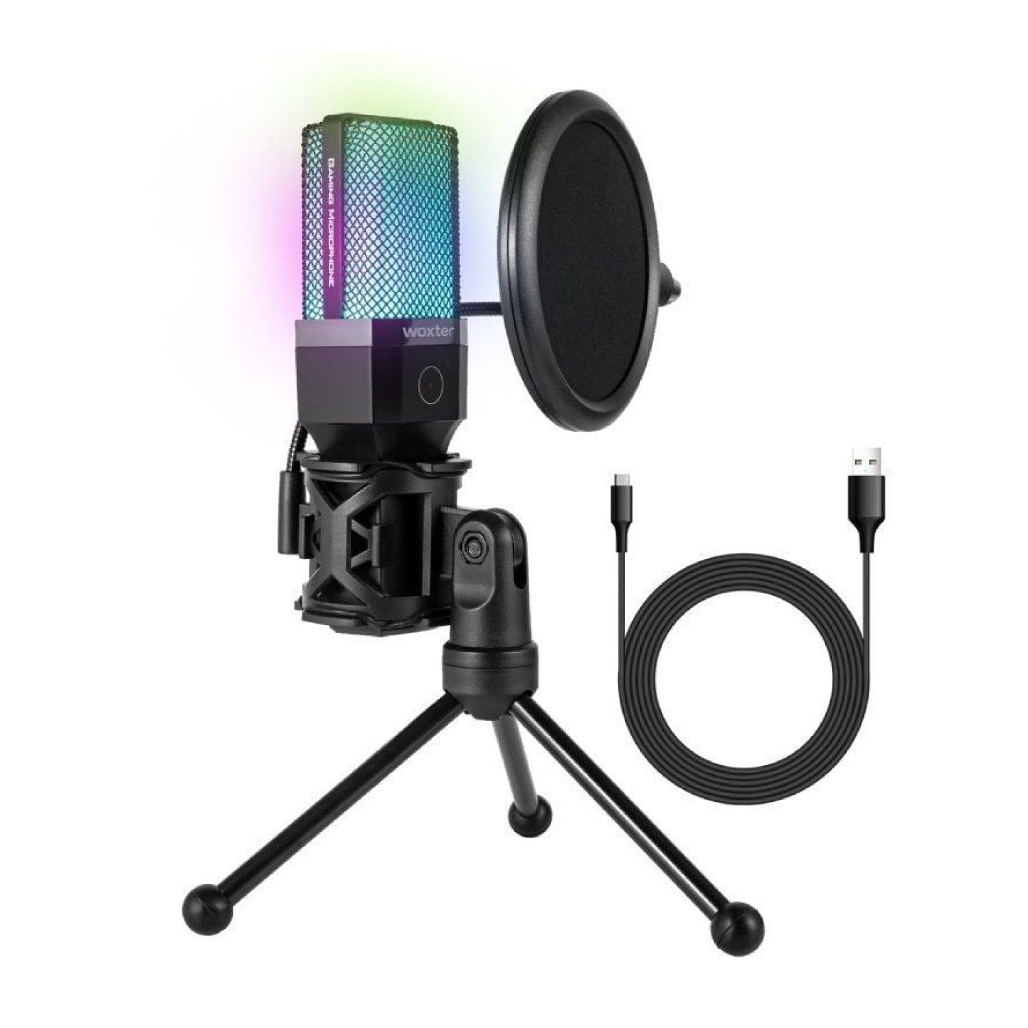 Micrófono Woxter Mic Studio 65 RGB/ USB 2.0