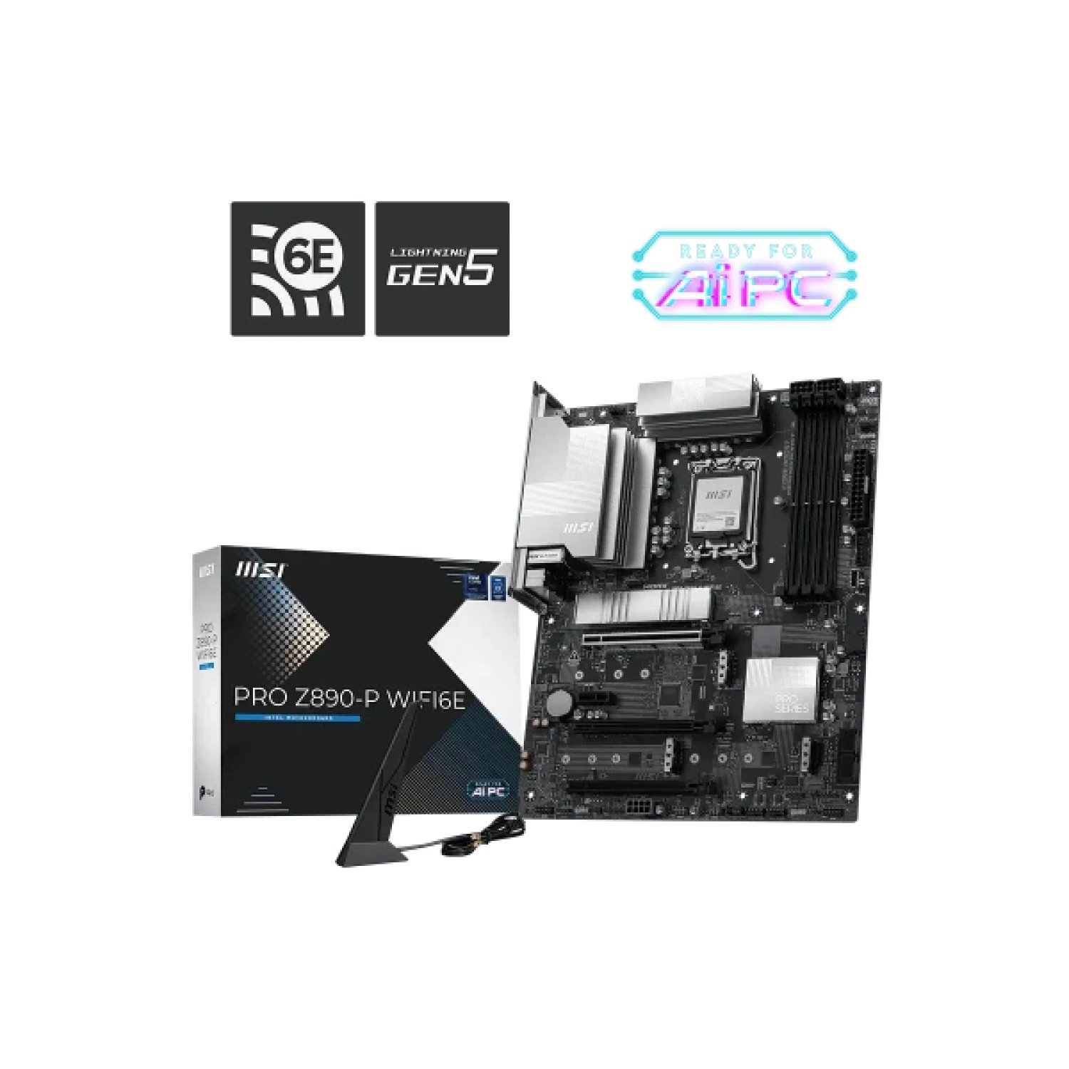 PLACA MSI PRO Z890-P WIFI6E,INTEL,1851,Z890,4DDR5,256GB,1HDMI+1DP,4SATA3+4M.2,5GBLAN+WIFI6E+BT5.3,9USB3.2,ATX