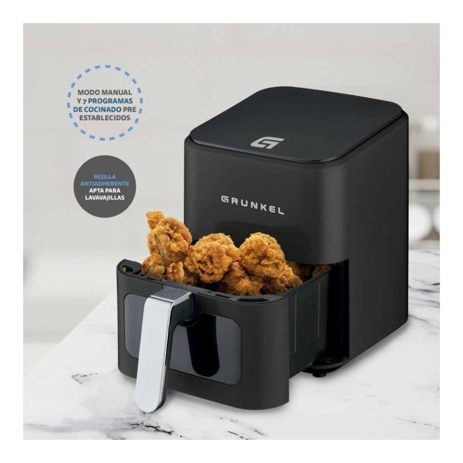 Grunkel Black Easy Fryer · Freidora sin Aceite · 1200W · 4L Capacidad