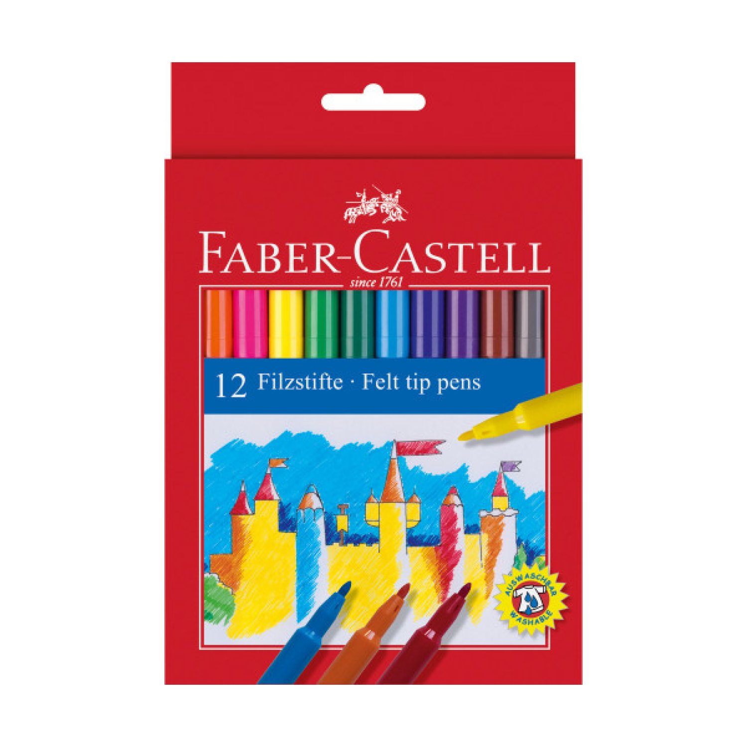 Faber-Castell · Estuche 12 Rotuladores Escolares · Punta Resistente