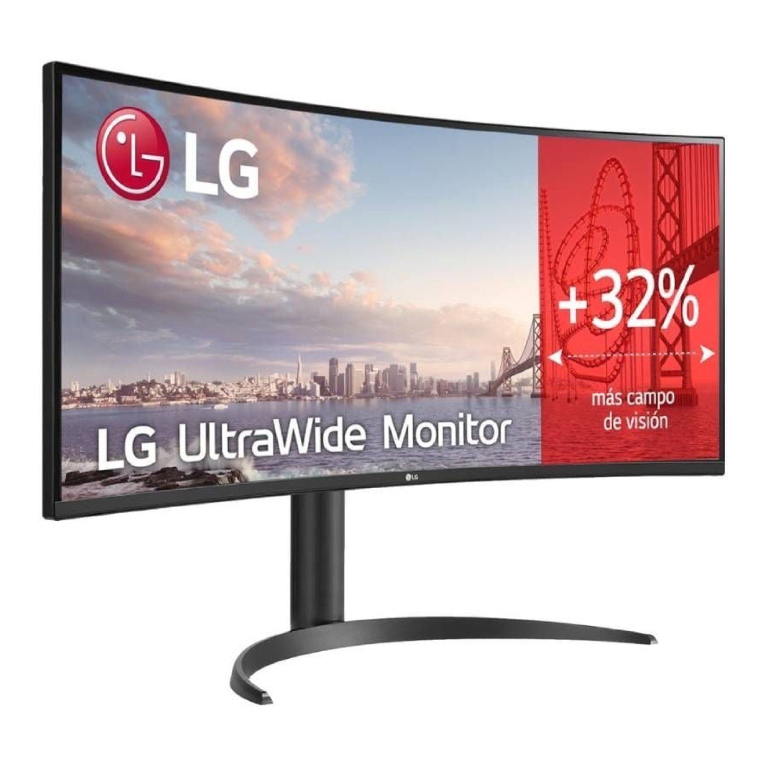 Monitor Profesional Ultrapanorámico Curvo LG 34WR55QK-B 34"/ WQHD/ Regulable en altura/ Negro