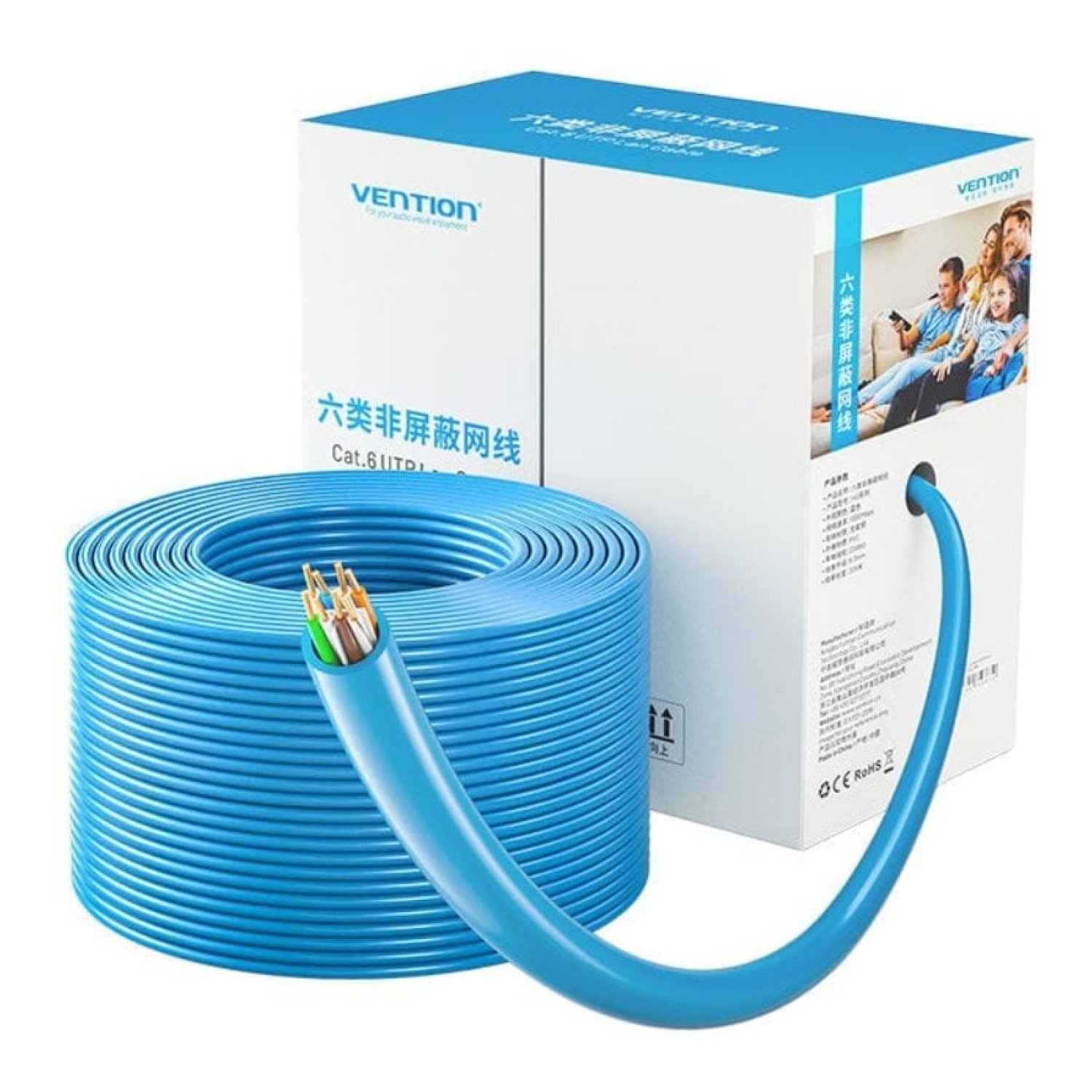 Bobina de Cable RJ45 UTP Vention IHBL305 Cat.6/ 305m/ Azul