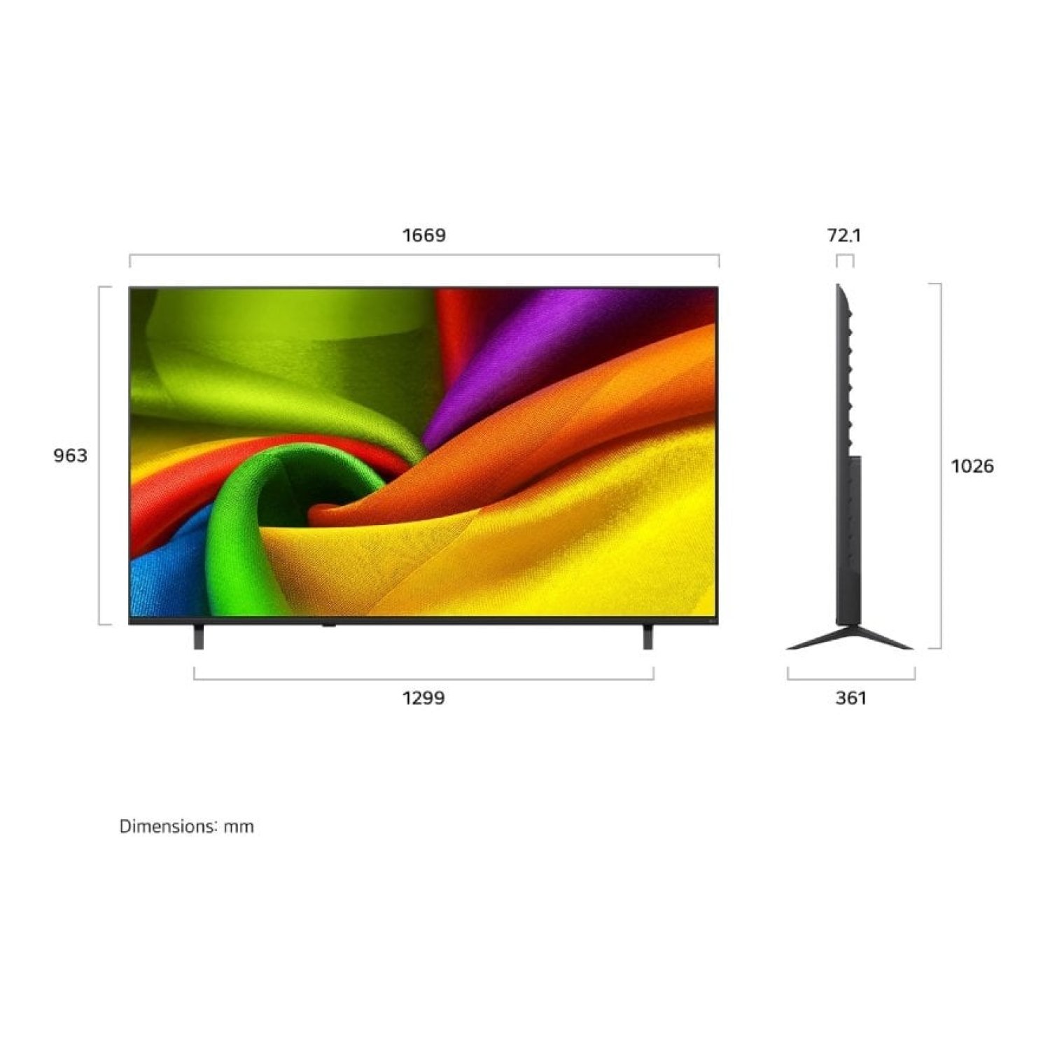 LG NanoCell 75" · Ultra HD 4K · Smart TV · WiFi · Negro