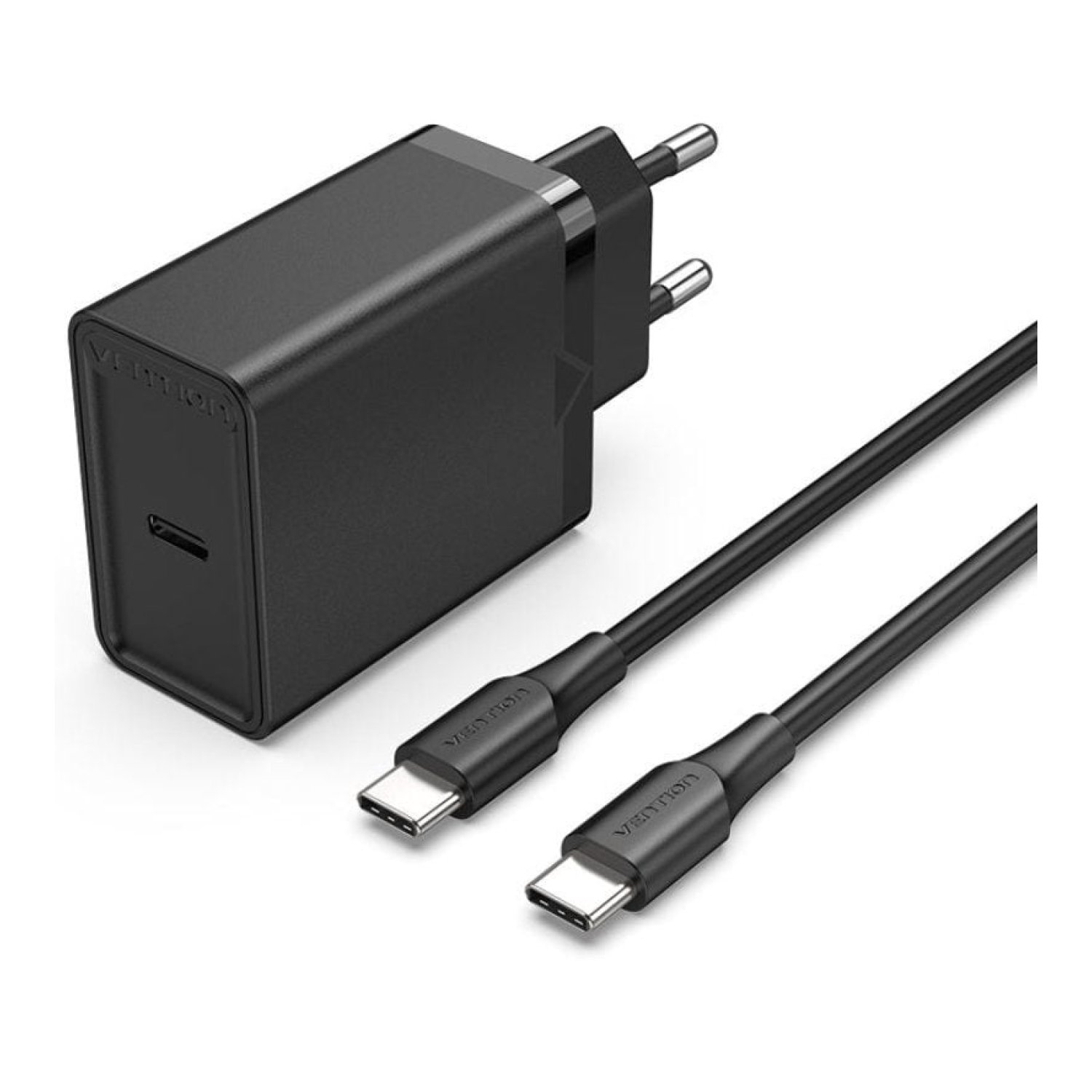 Vention Cargador de Pared · 1 USB-C + 2 Cables · 25W
