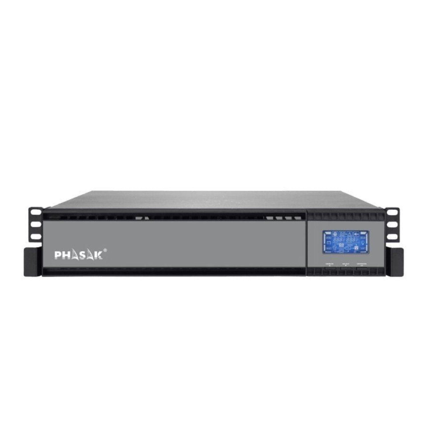 SAI Online Phasak Rack 19" 1000 VA Online LCD/ 1000VA-900W/ 2 Salidas/ Formato Rack