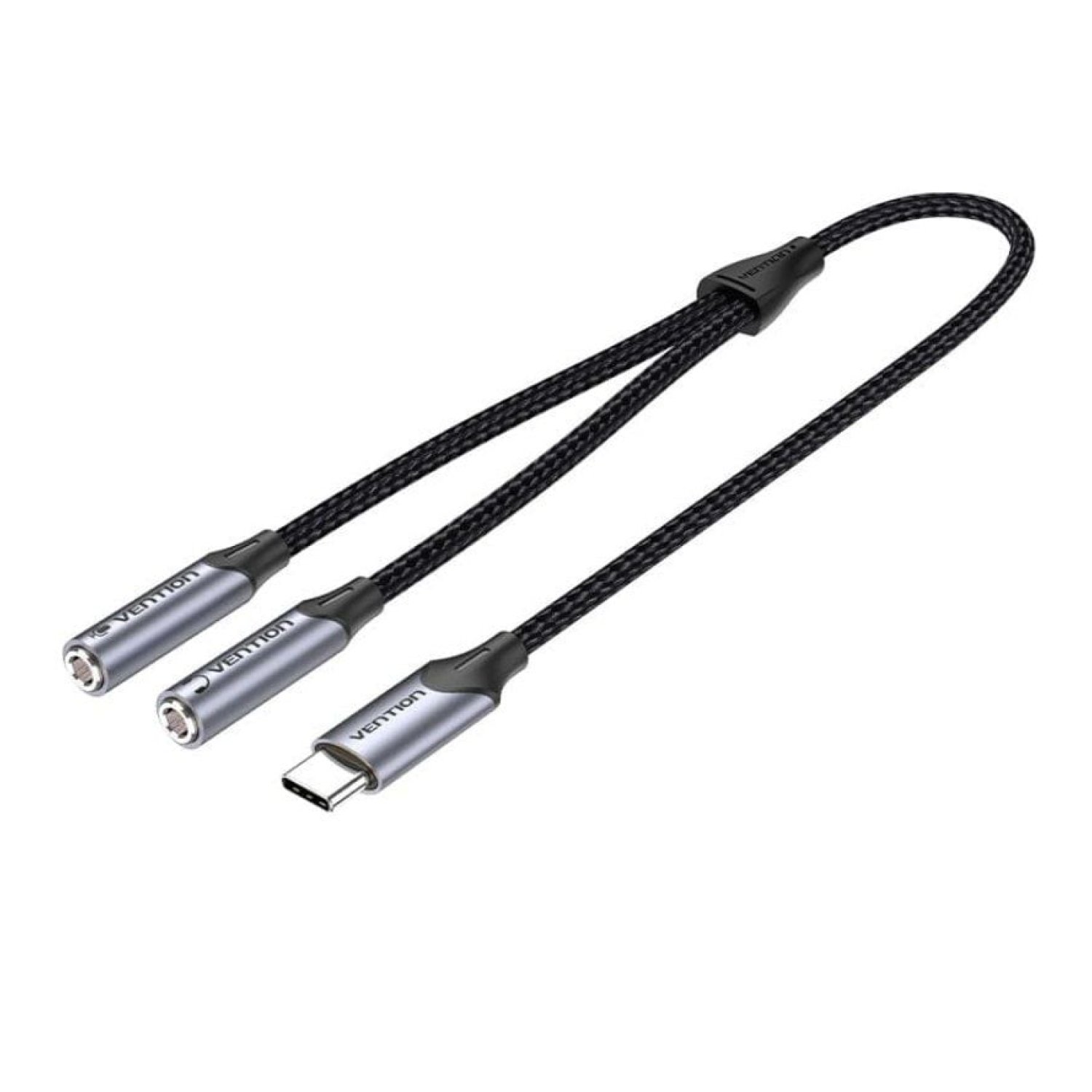 Vention · Conversor USB-C a Audio · 2x Jack 3,5mm · 30cm · Gris