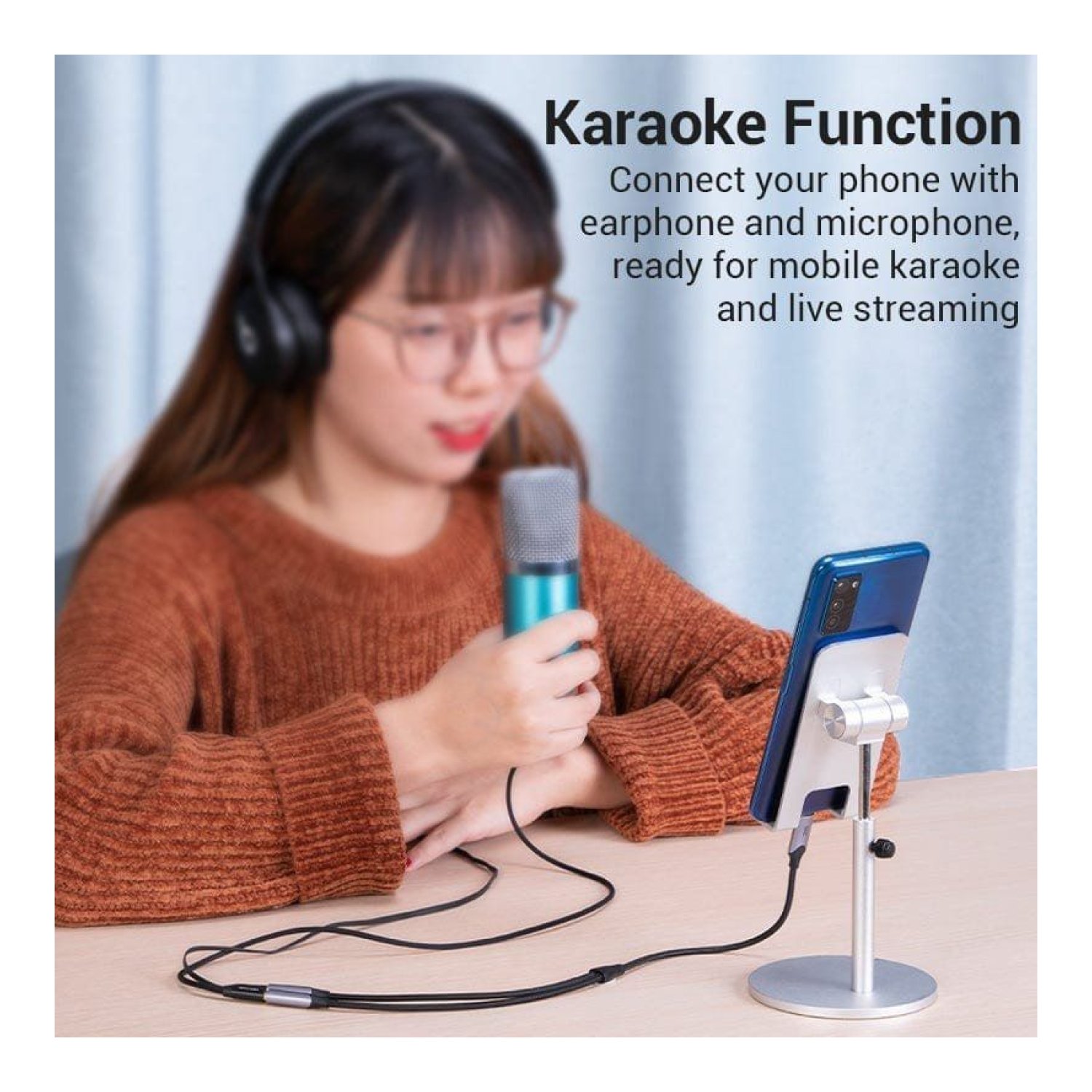 Vention · Conversor USB-C a Audio · 2x Jack 3,5mm · 30cm · Gris