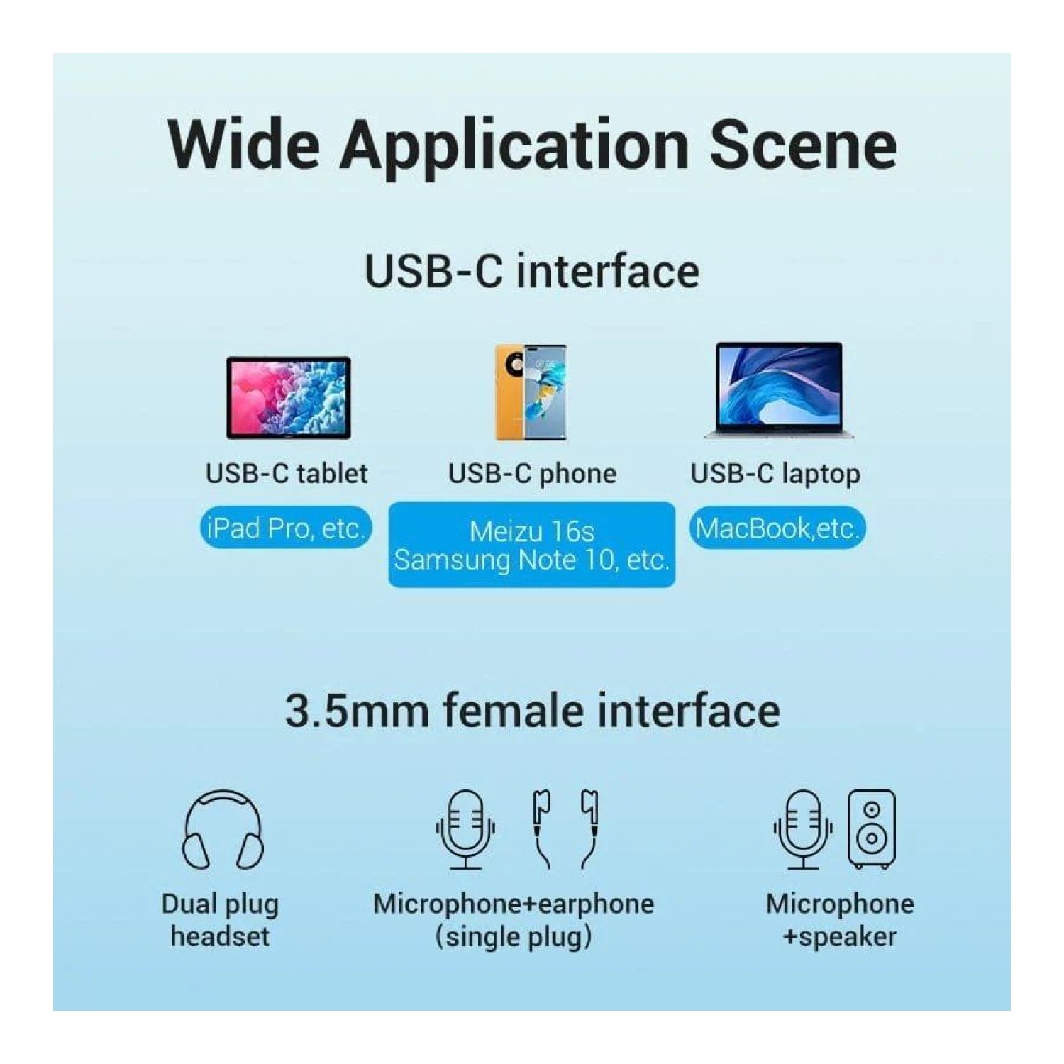 Vention · Conversor USB-C a Audio · 2x Jack 3,5mm · 30cm · Gris