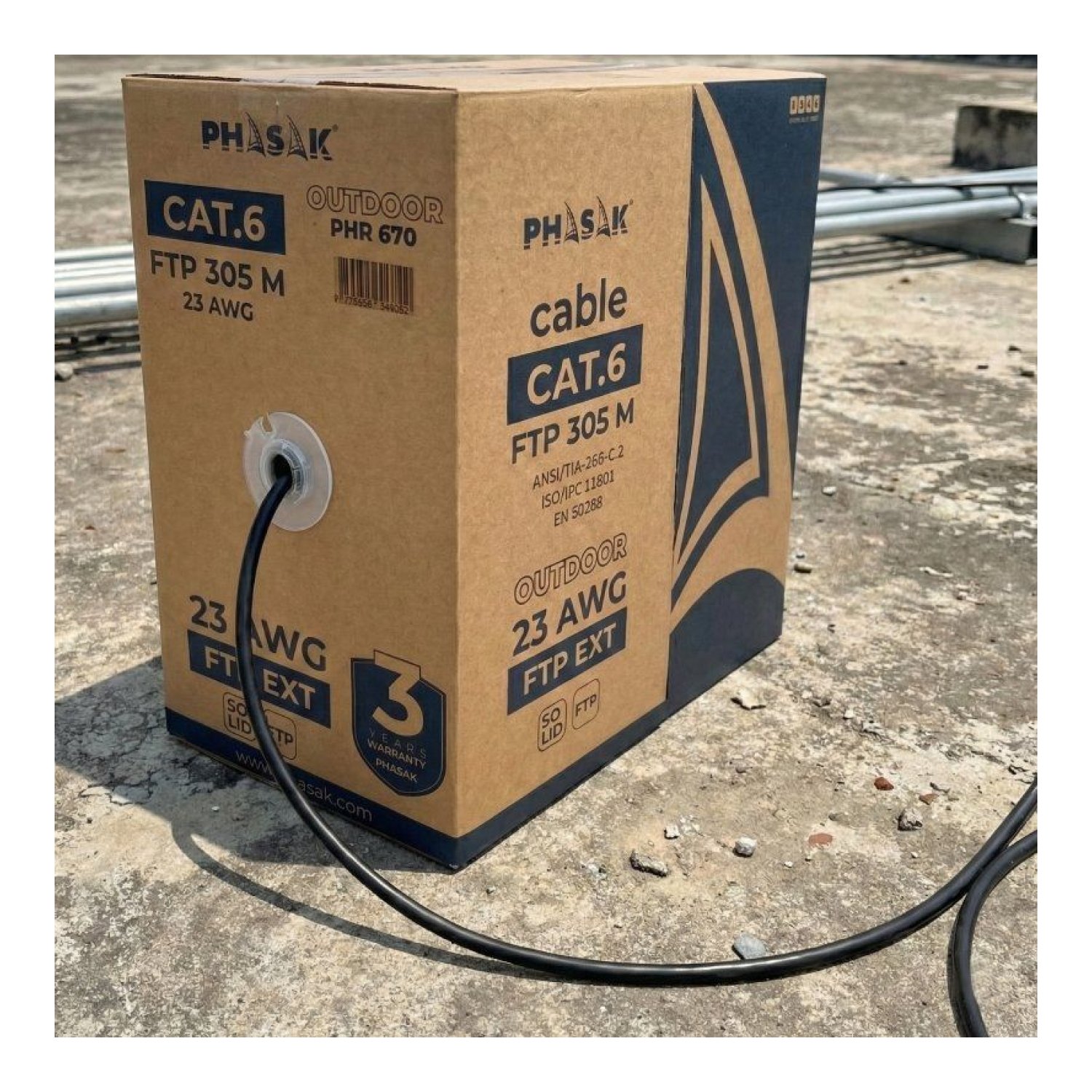 Phasak PHR 670 · Cable RJ45 FTP Cat.6 · 305m · Gris Oscuro